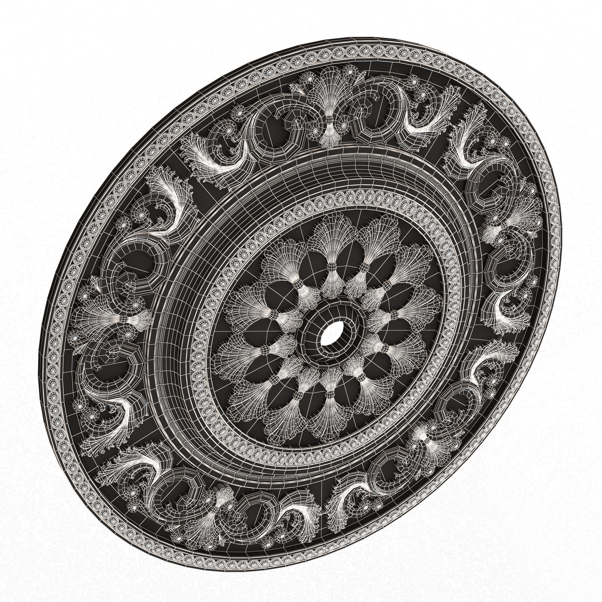 Collection of Ceiling Rosettes Low-poly 3D model_104