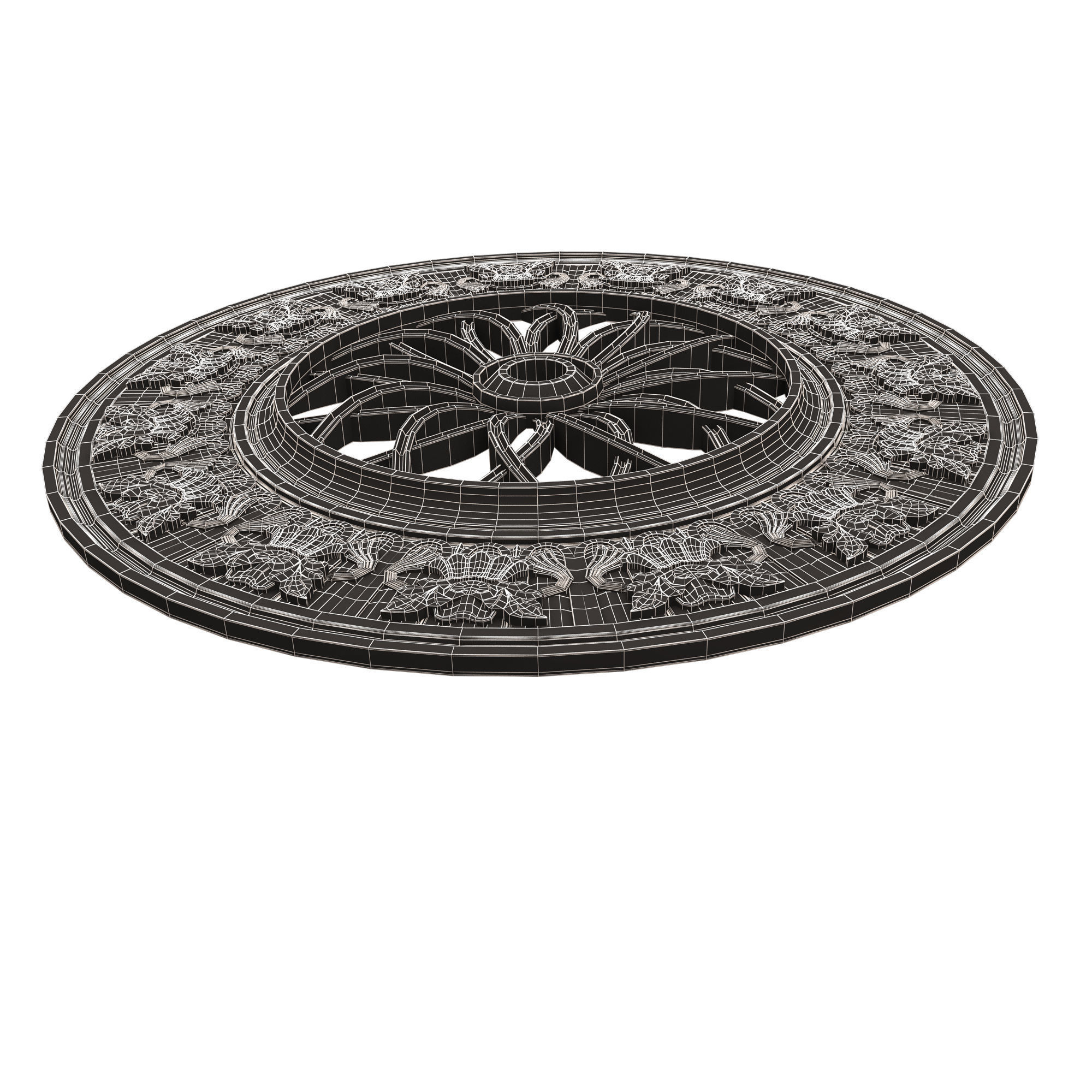 Collection of Ceiling Rosettes Low-poly 3D model_96