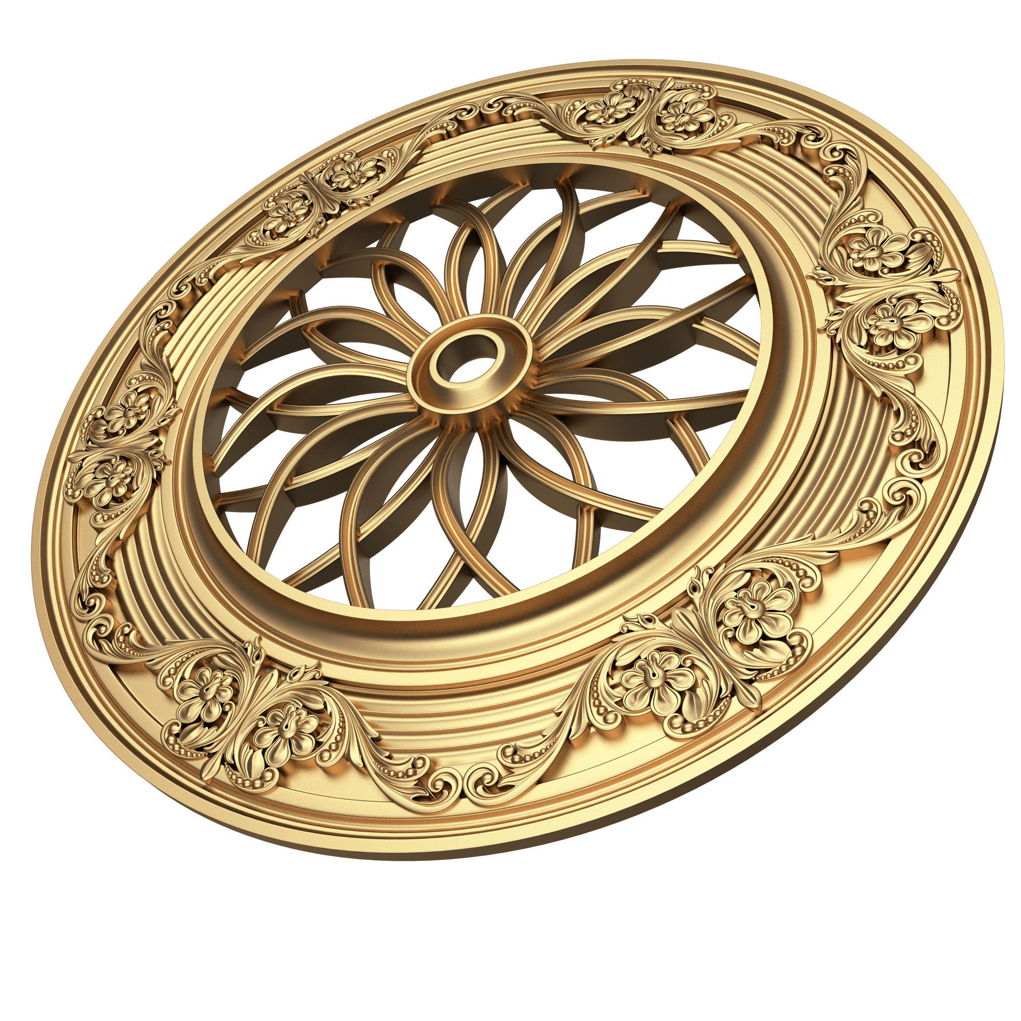 Collection of Ceiling Rosettes Low-poly 3D model_11