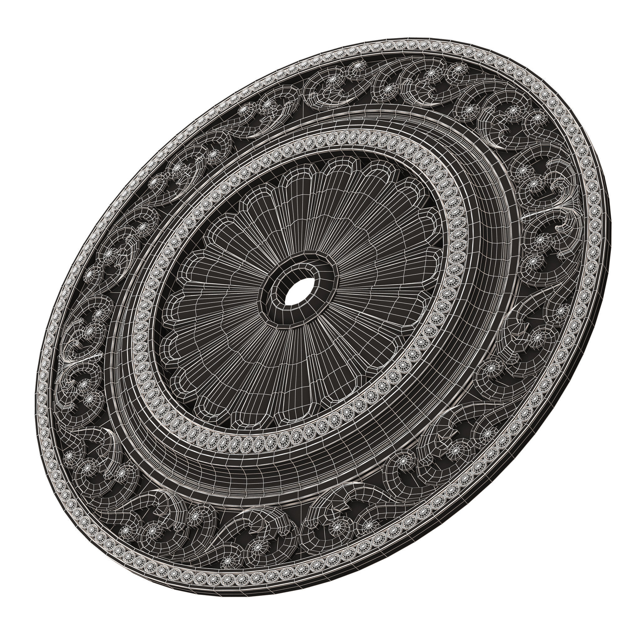 Collection of Ceiling Rosettes Low-poly 3D model_77