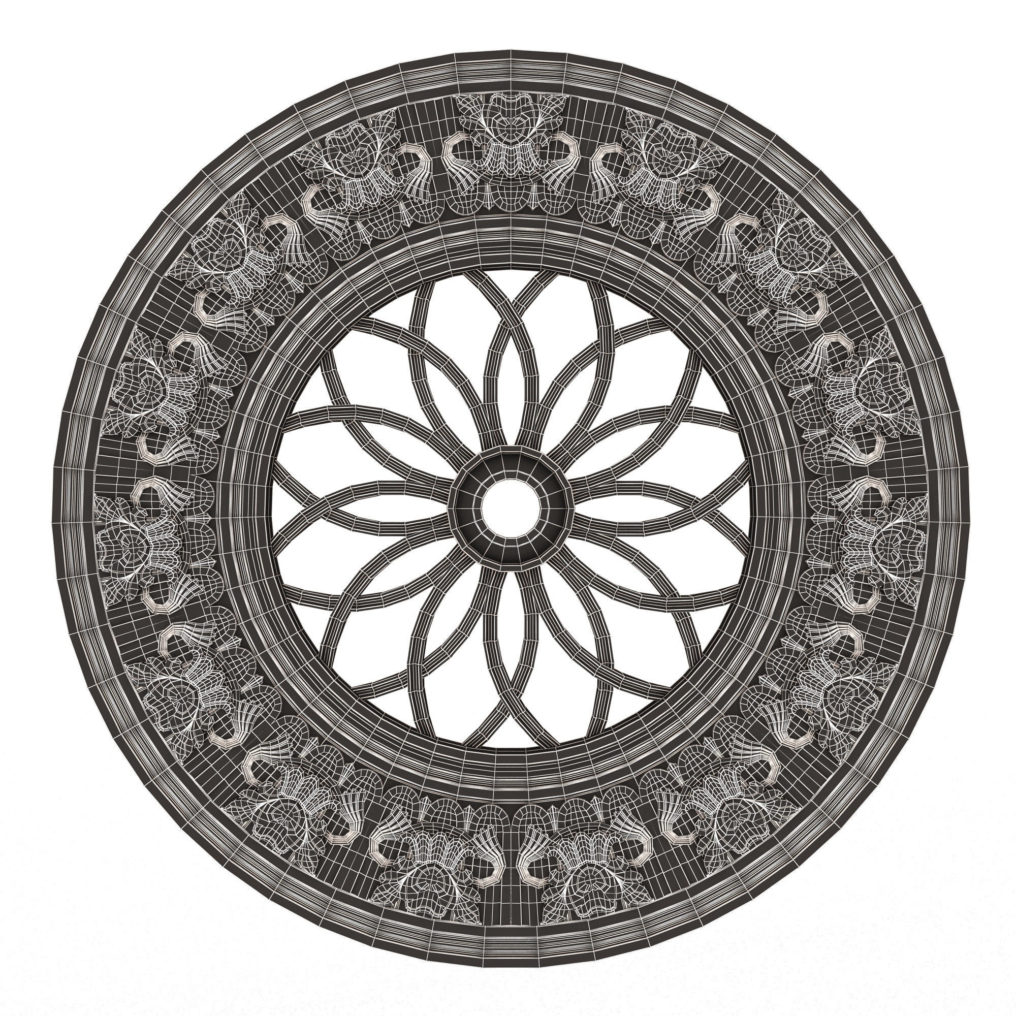 Collection of Ceiling Rosettes Low-poly 3D model_91