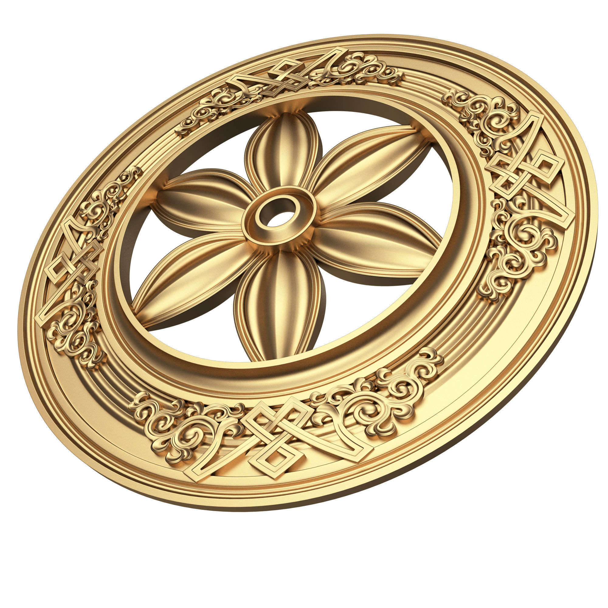 Collection of Ceiling Rosettes Low-poly 3D model_17