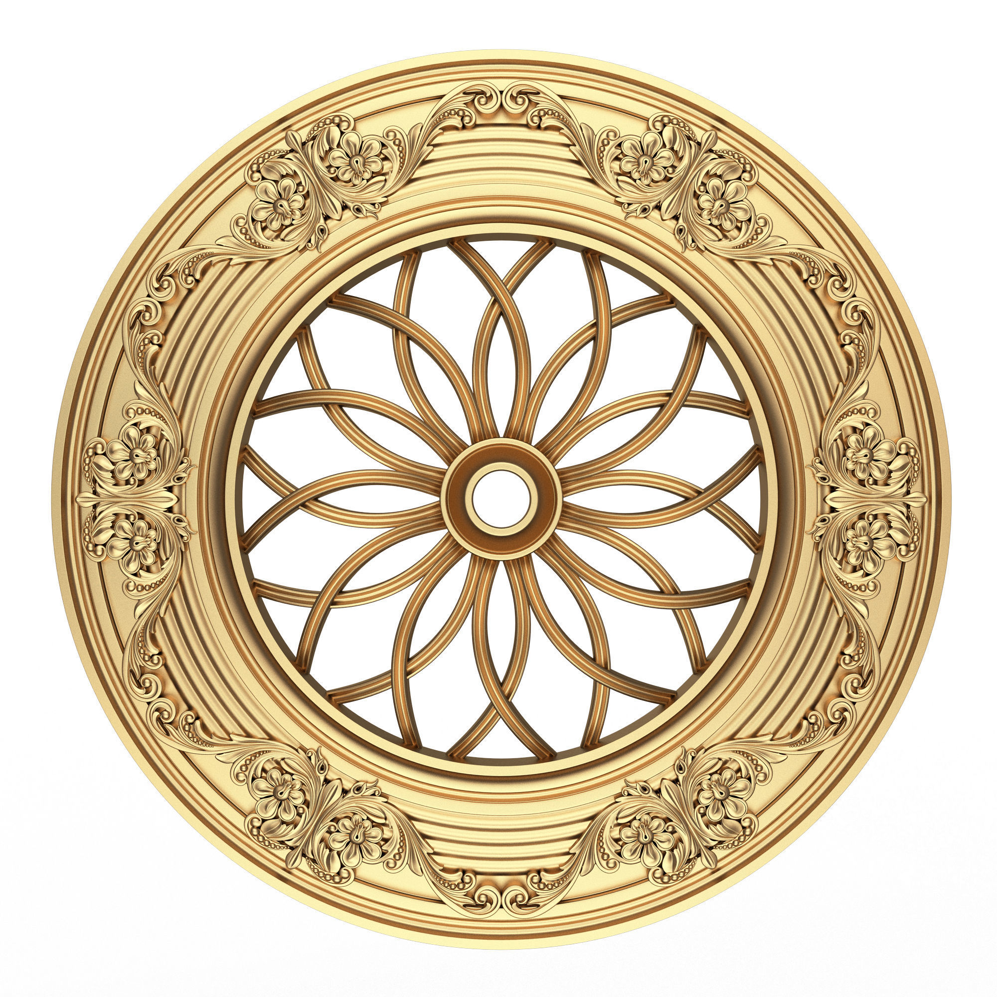 Collection of Ceiling Rosettes Low-poly 3D model_7