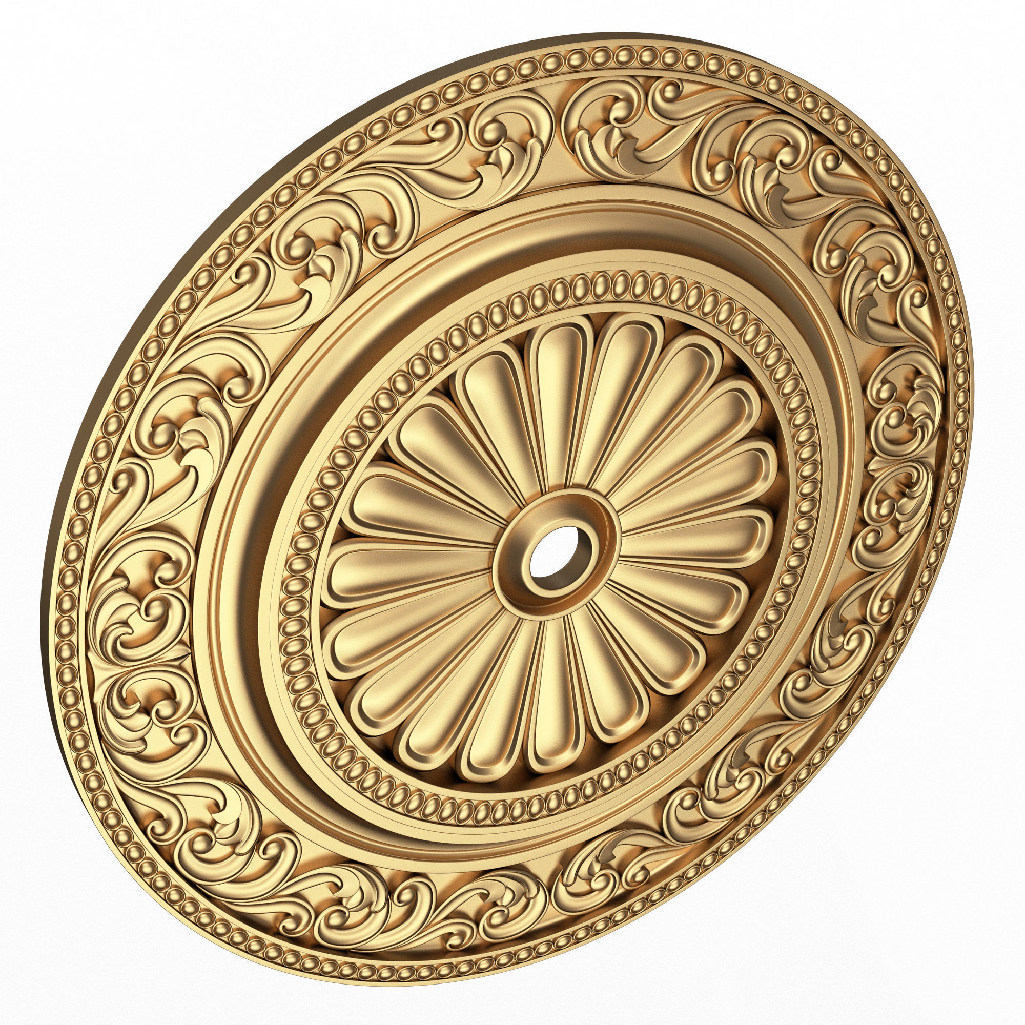 Collection of Ceiling Rosettes Low-poly 3D model_2