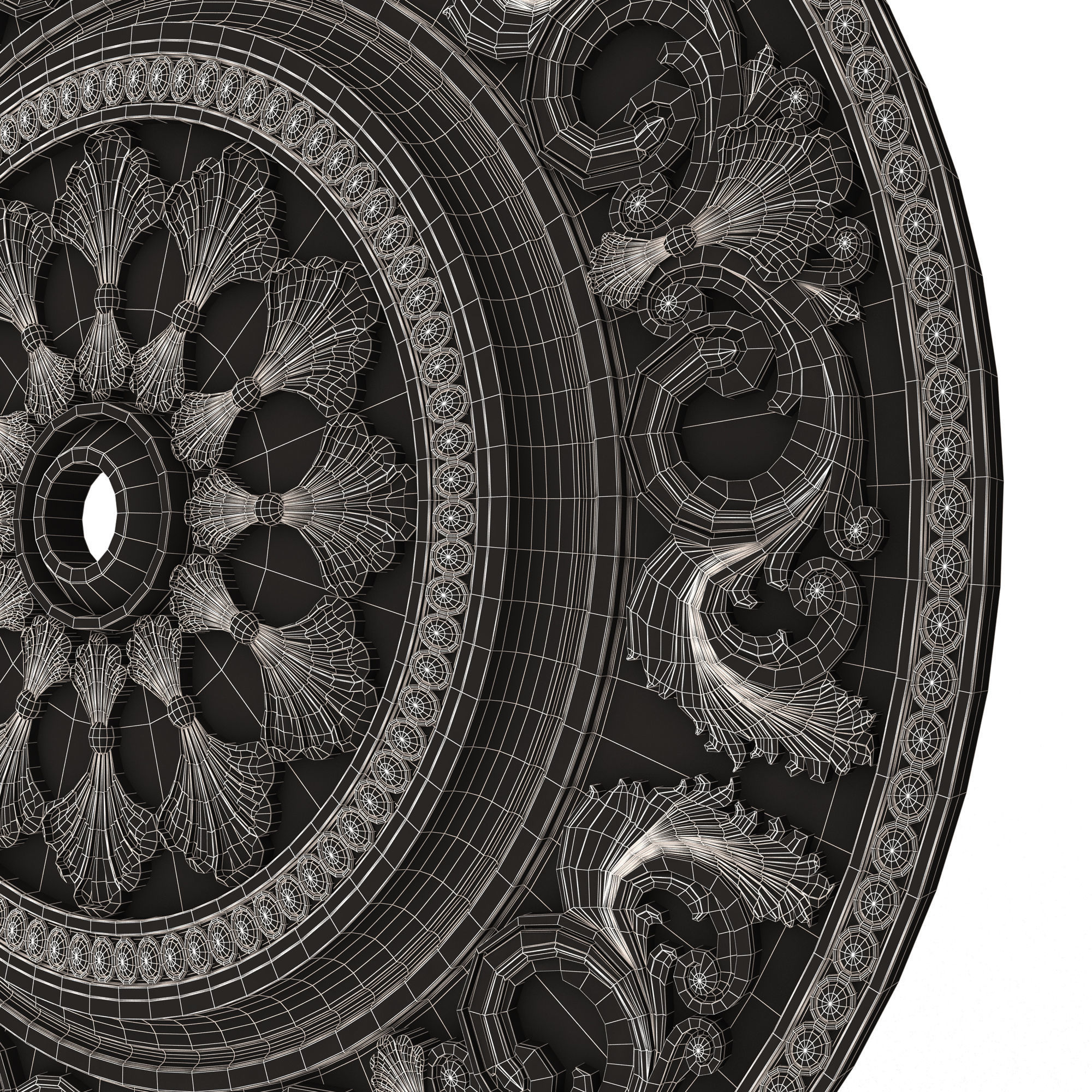 Collection of Ceiling Rosettes Low-poly 3D model_105