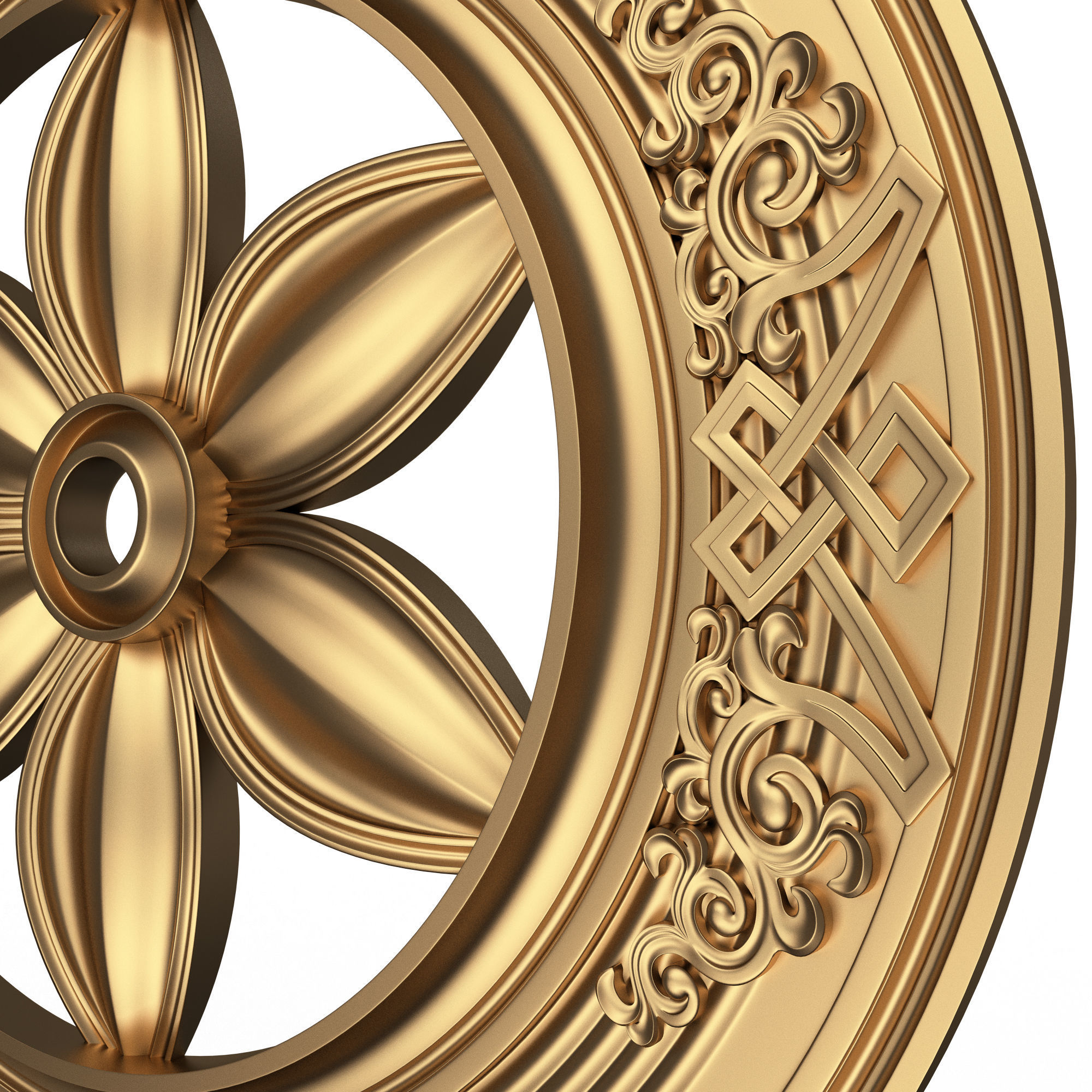 Collection of Ceiling Rosettes Low-poly 3D model_15