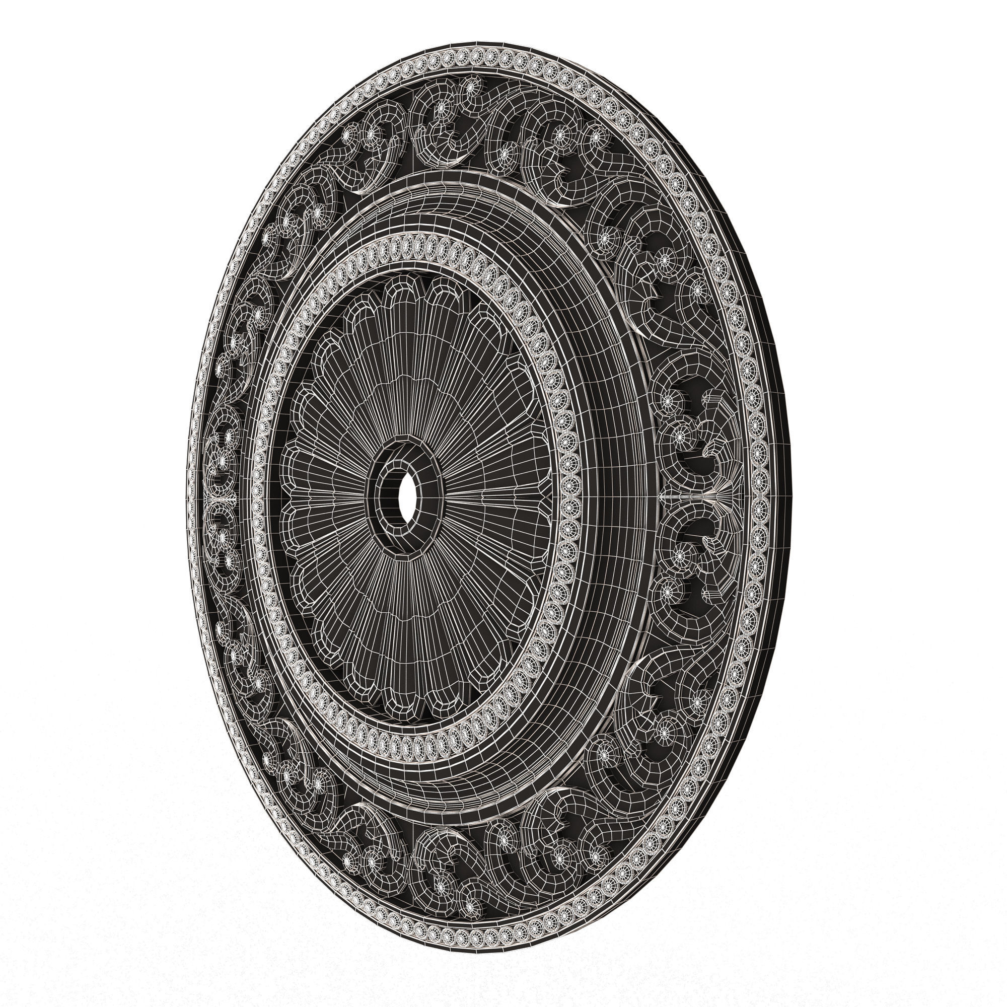 Collection of Ceiling Rosettes Low-poly 3D model_75
