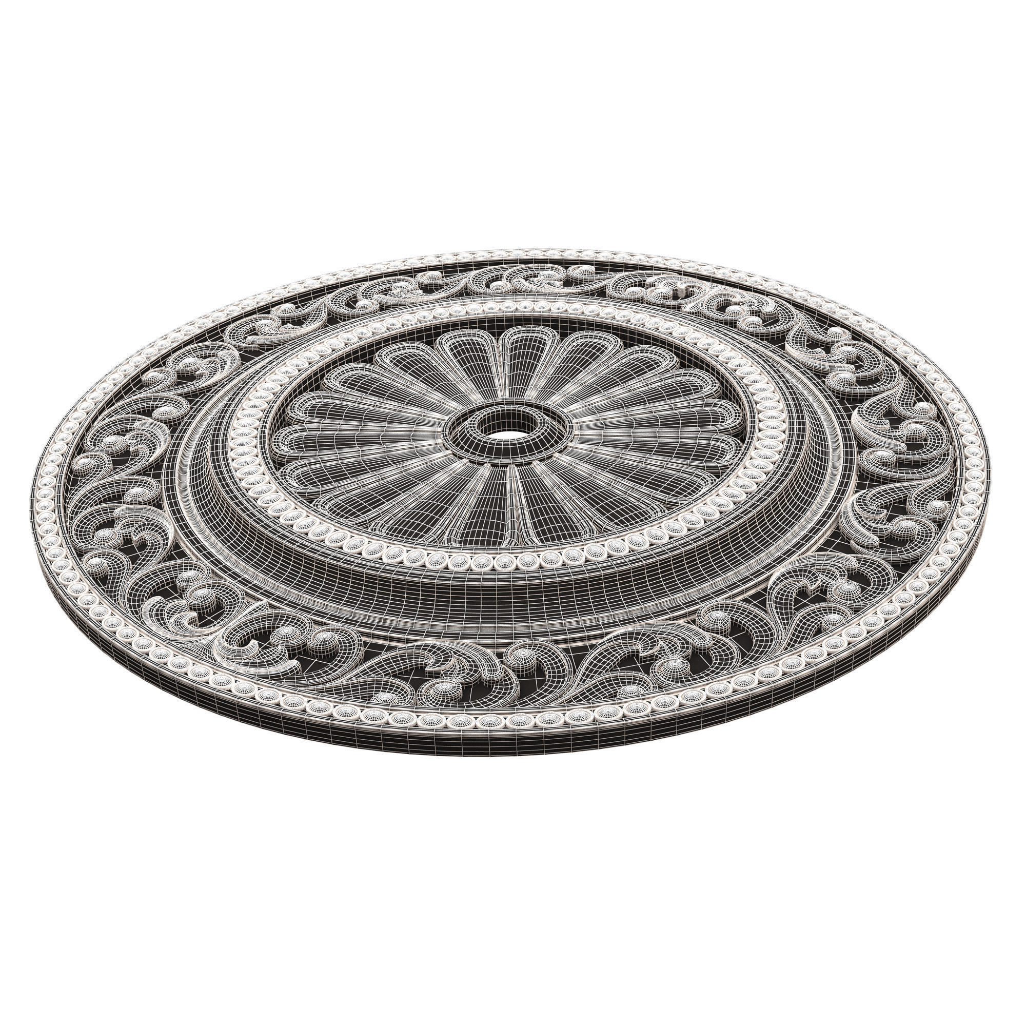 Collection of Ceiling Rosettes Low-poly 3D model_42