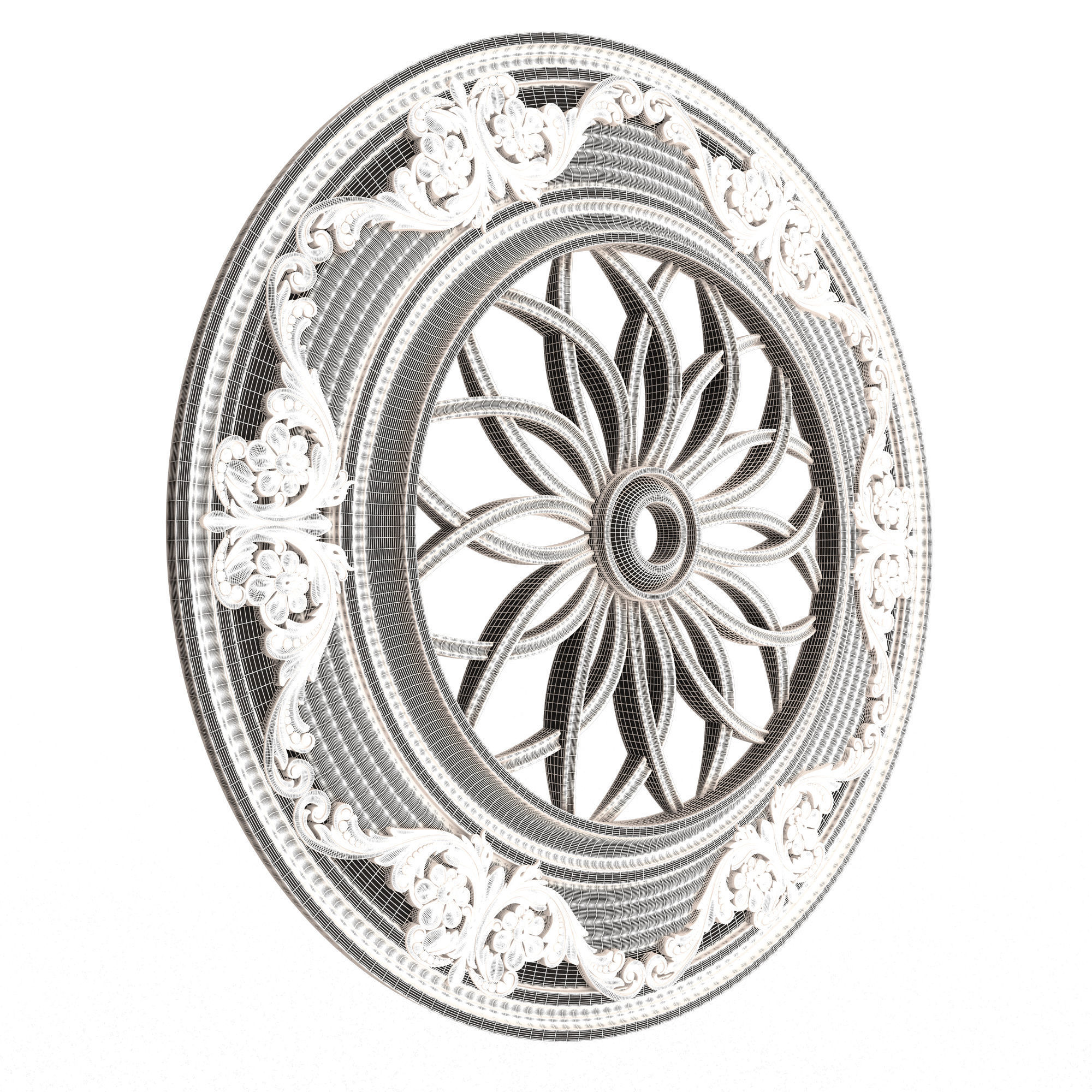 Collection of Ceiling Rosettes Low-poly 3D model_46