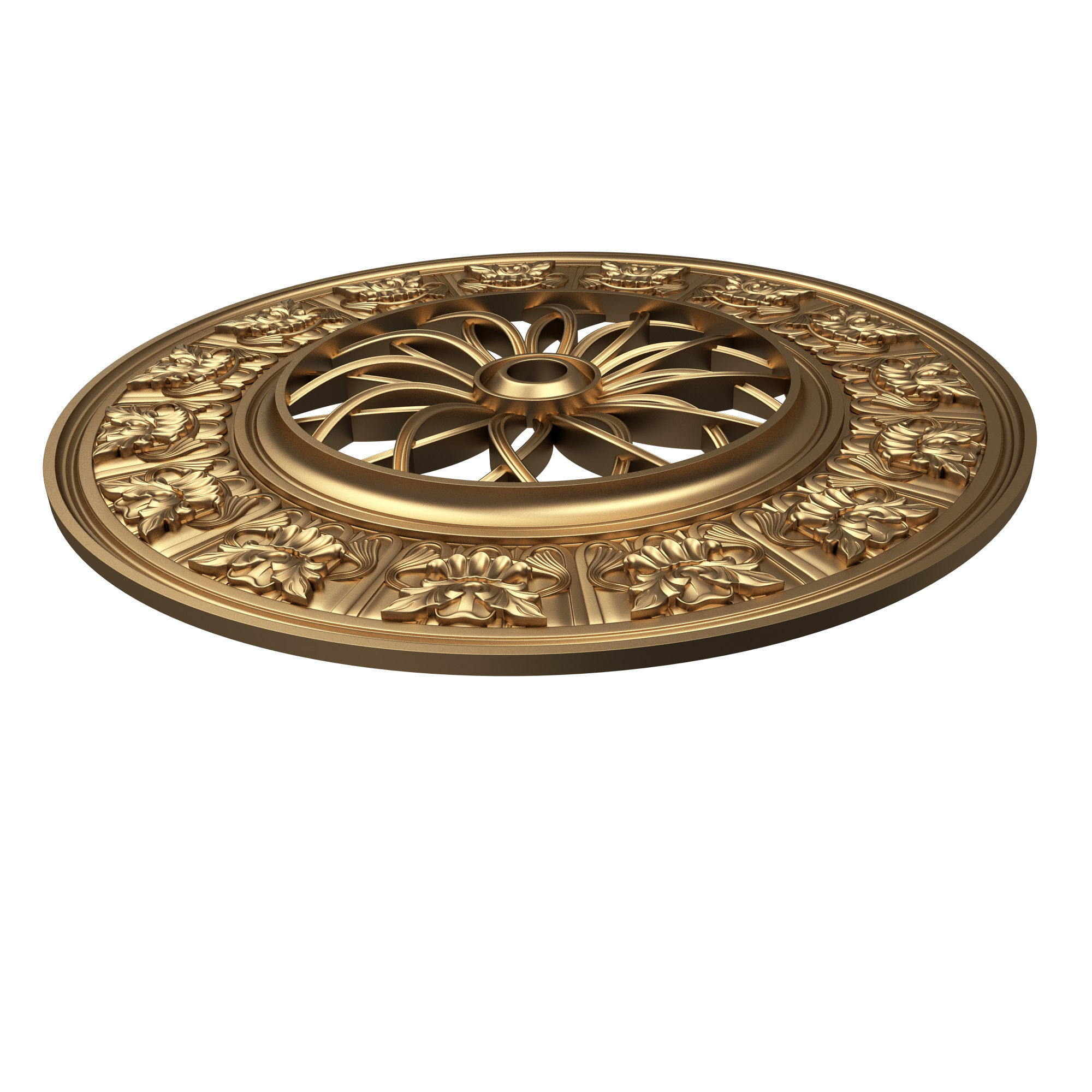 Collection of Ceiling Rosettes Low-poly 3D model_24