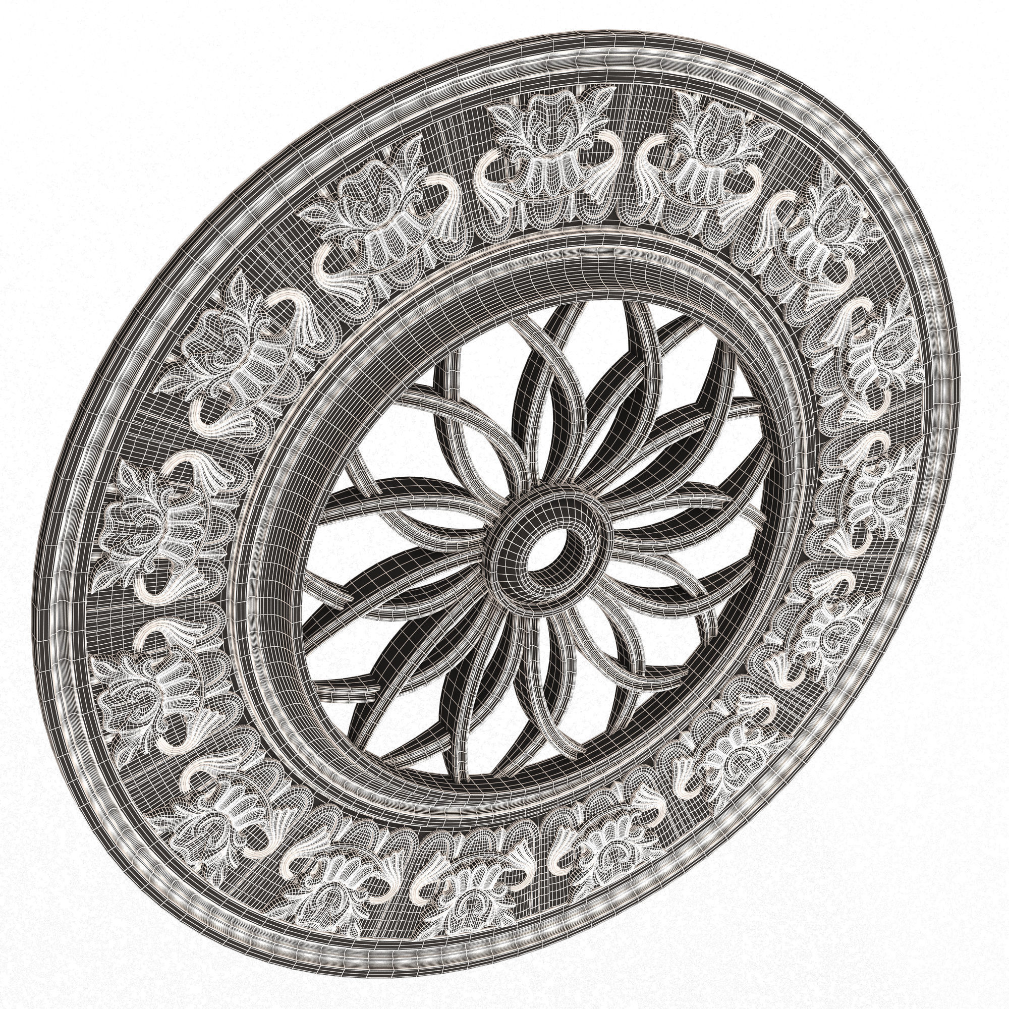 Collection of Ceiling Rosettes Low-poly 3D model_56