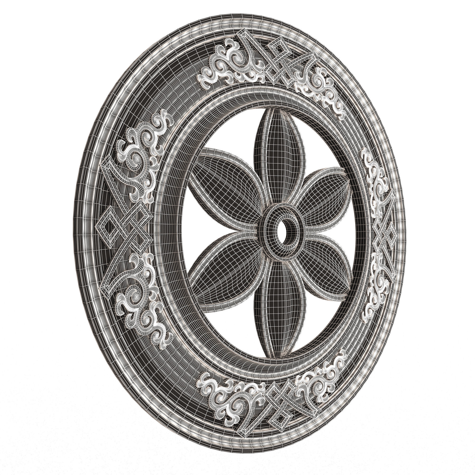 Collection of Ceiling Rosettes Low-poly 3D model_52