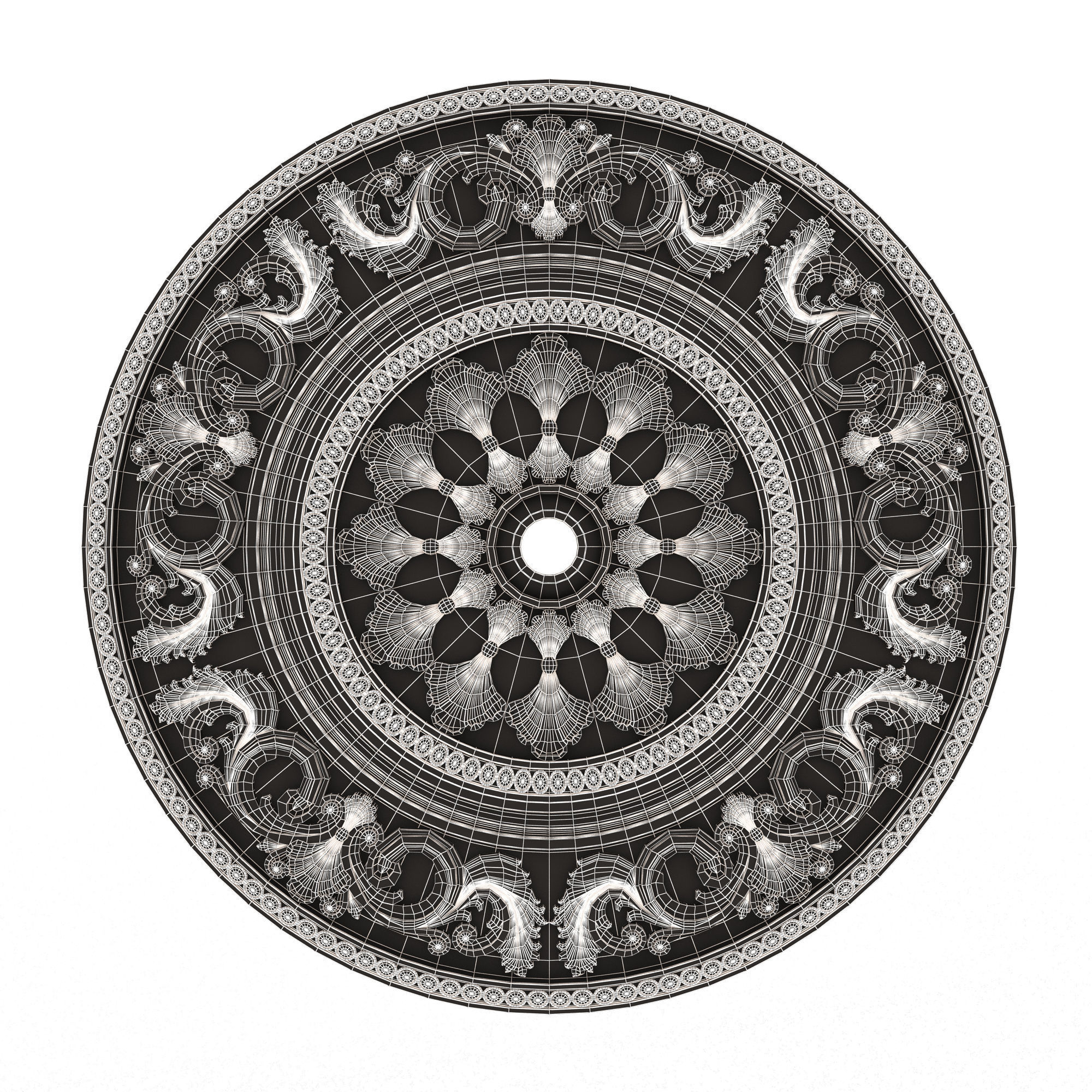 Collection of Ceiling Rosettes Low-poly 3D model_103