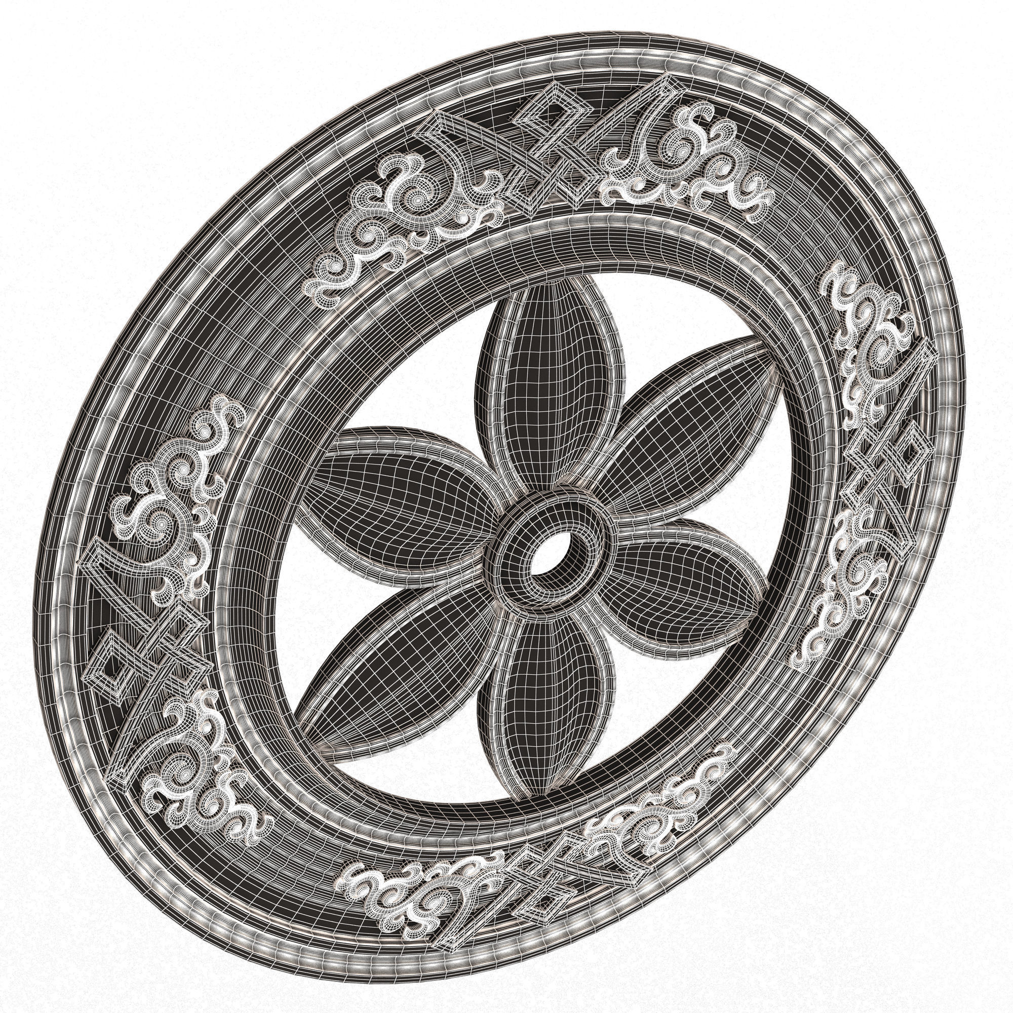 Collection of Ceiling Rosettes Low-poly 3D model_50