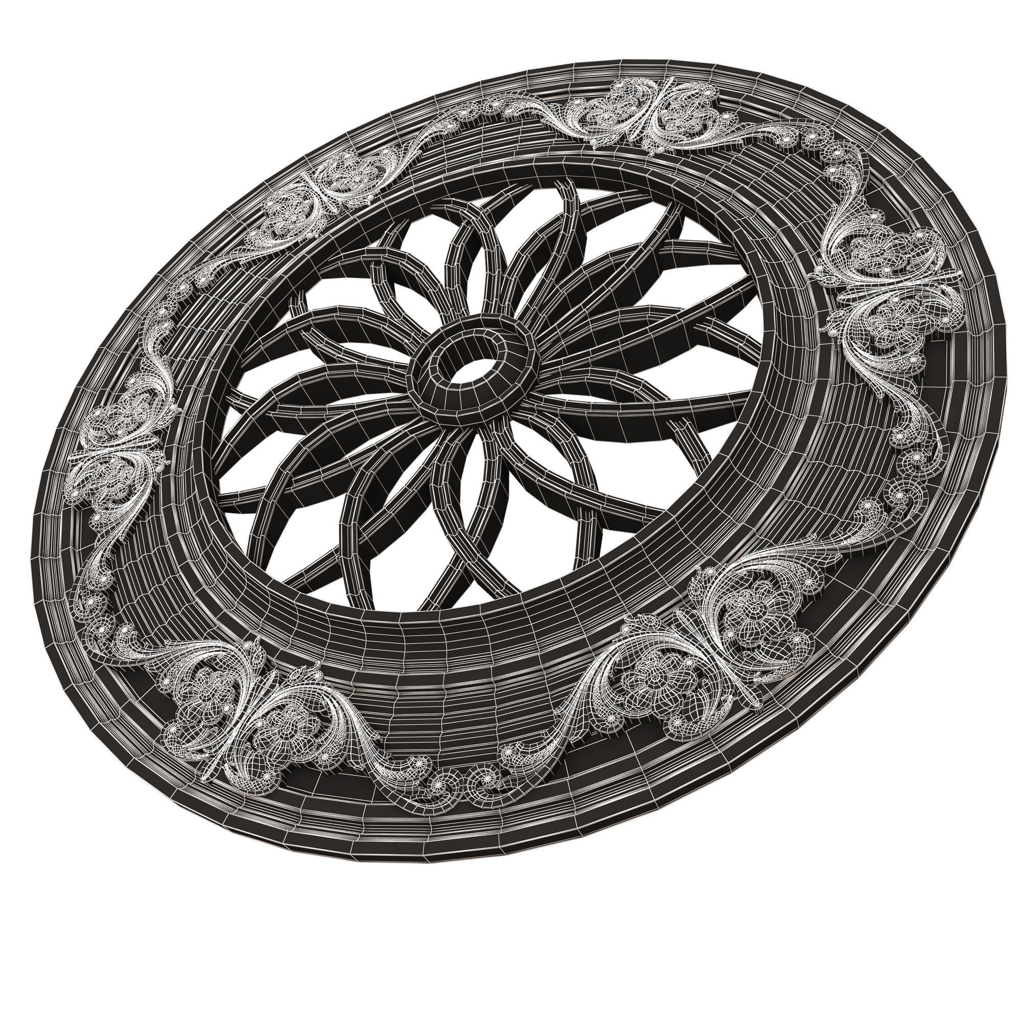 Collection of Ceiling Rosettes Low-poly 3D model_83
