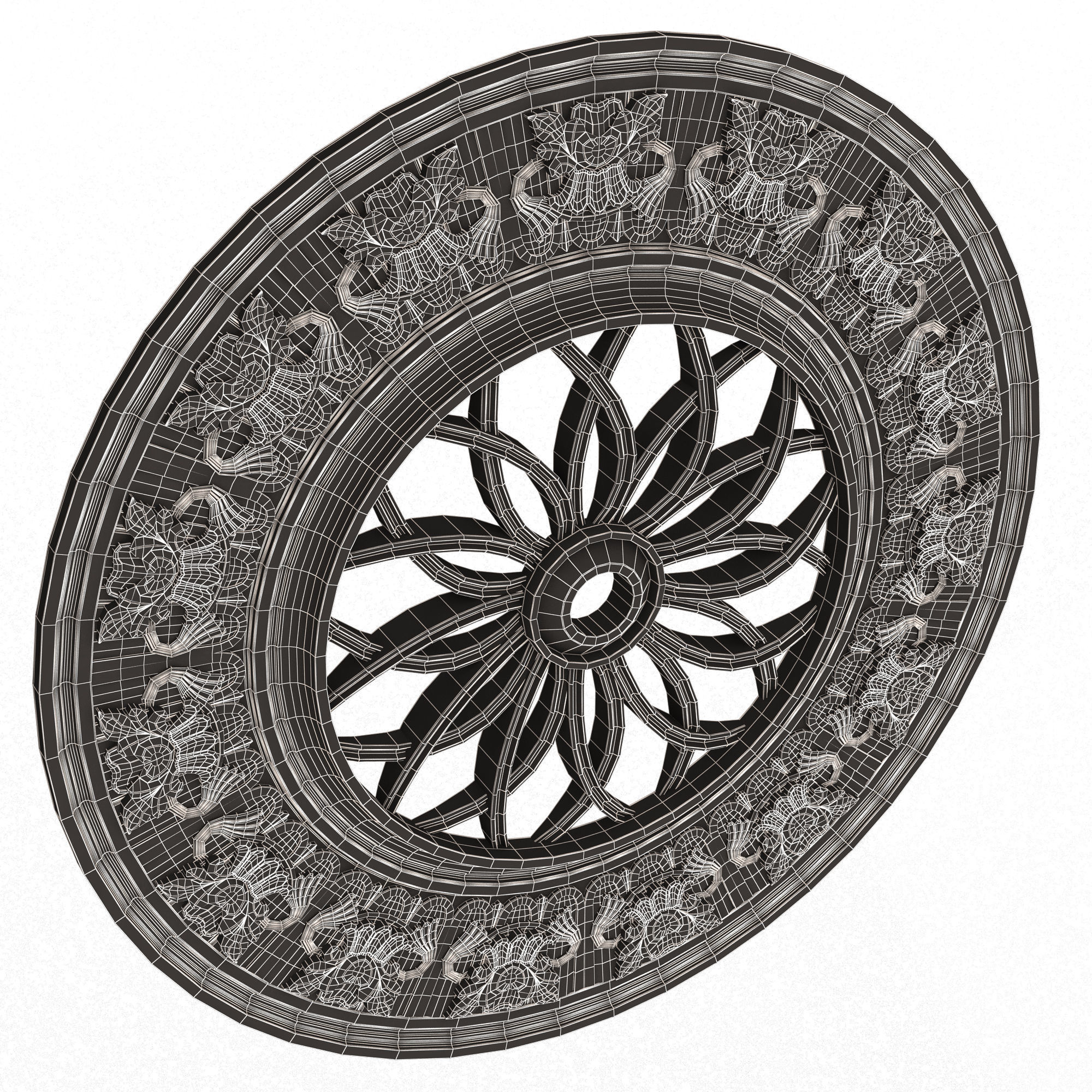 Collection of Ceiling Rosettes Low-poly 3D model_92