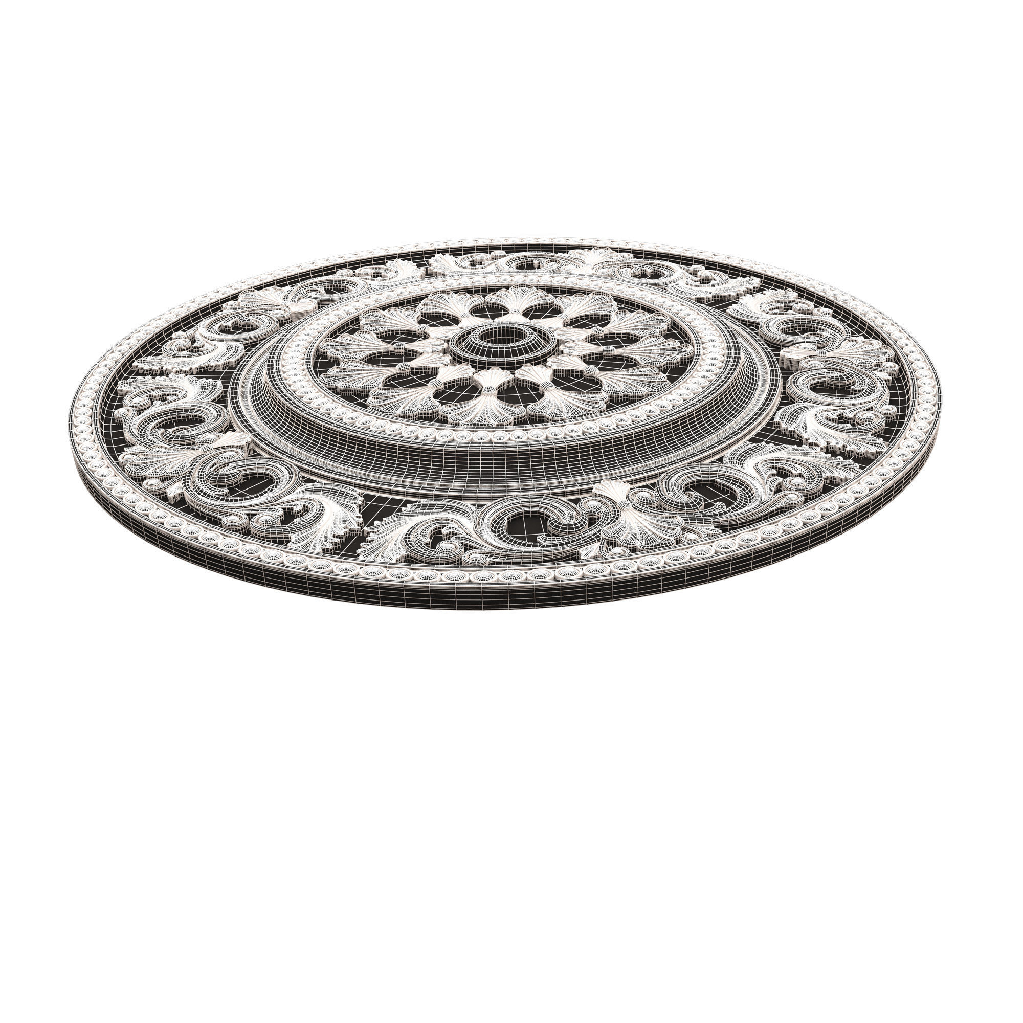 Collection of Ceiling Rosettes Low-poly 3D model_72