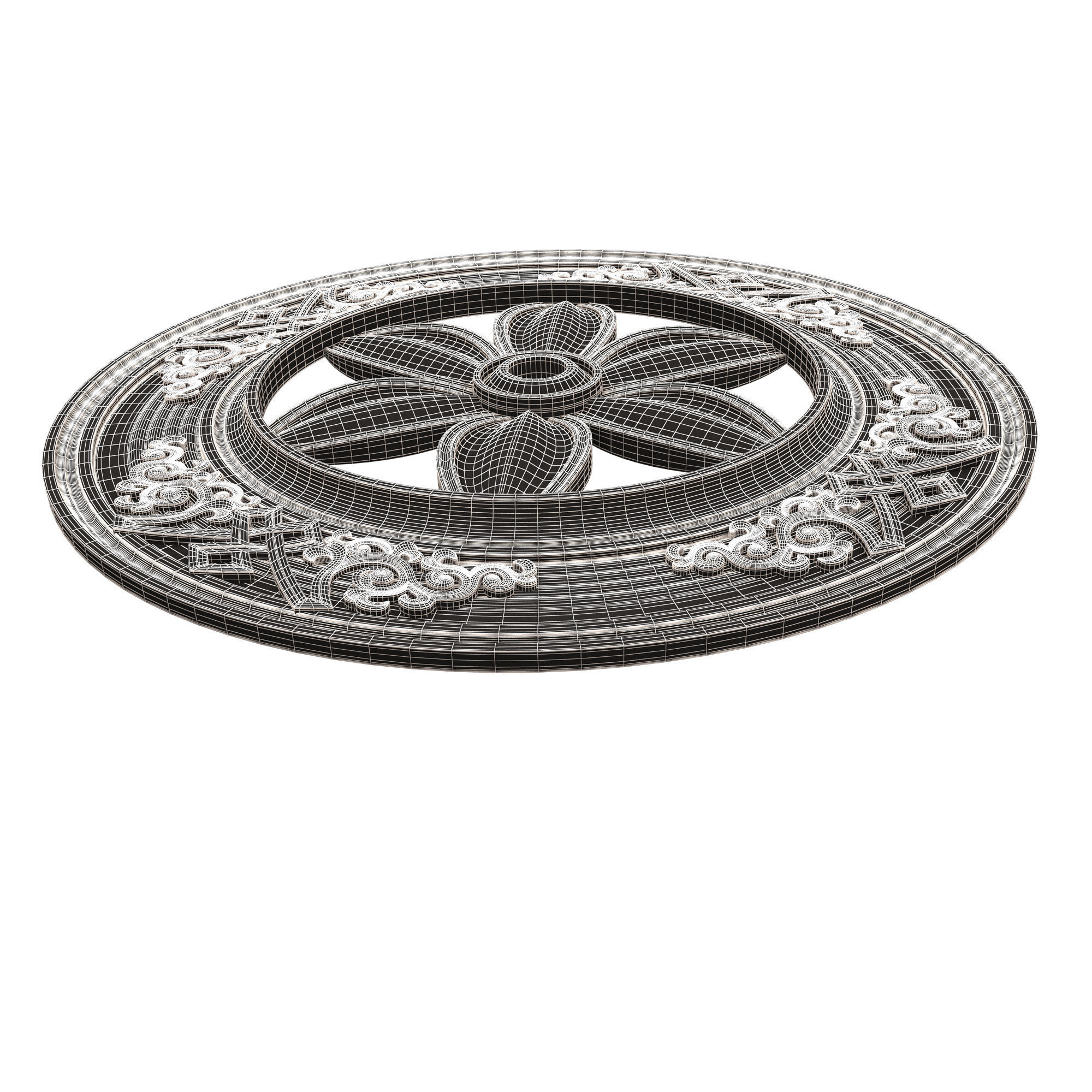 Collection of Ceiling Rosettes Low-poly 3D model_54