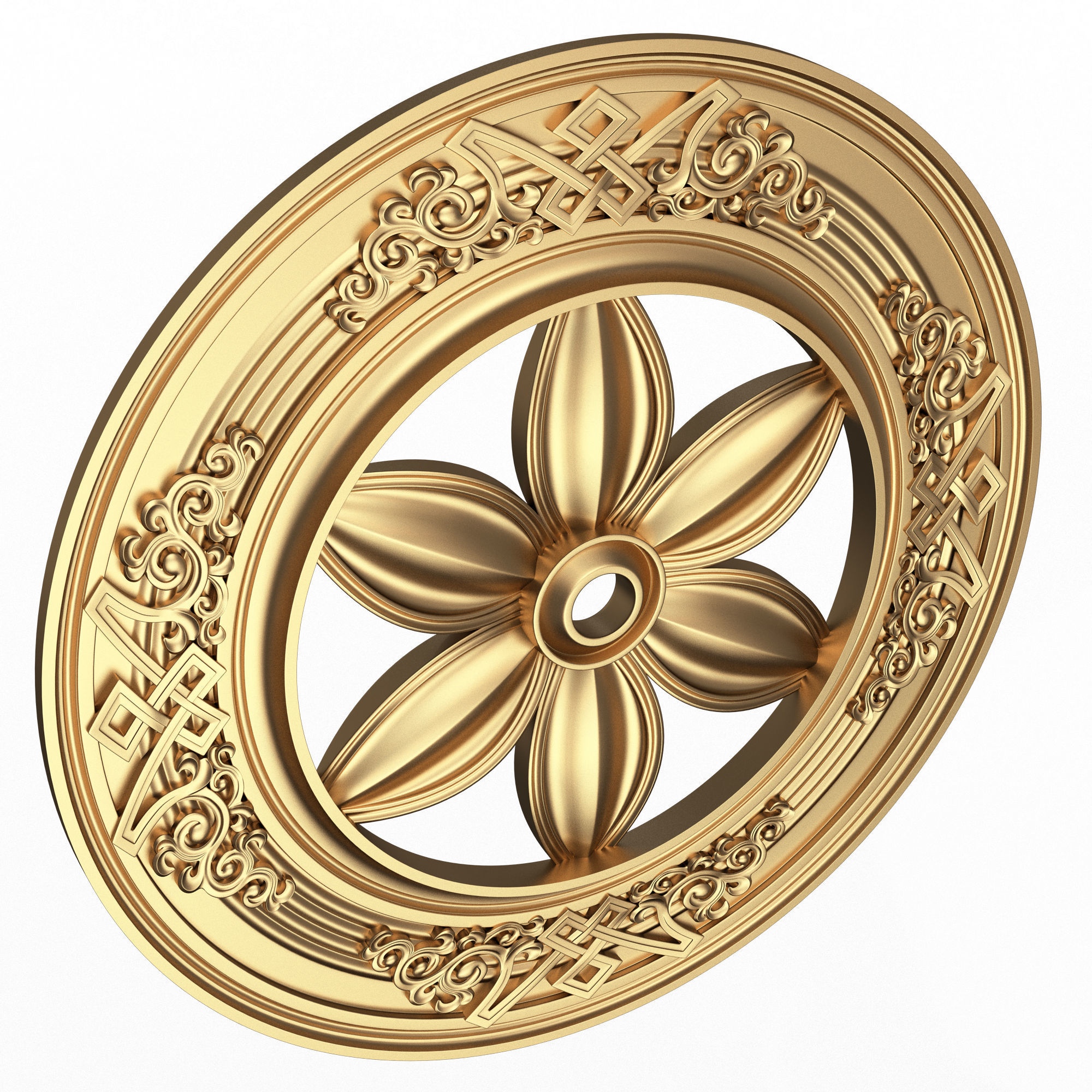Collection of Ceiling Rosettes Low-poly 3D model_14