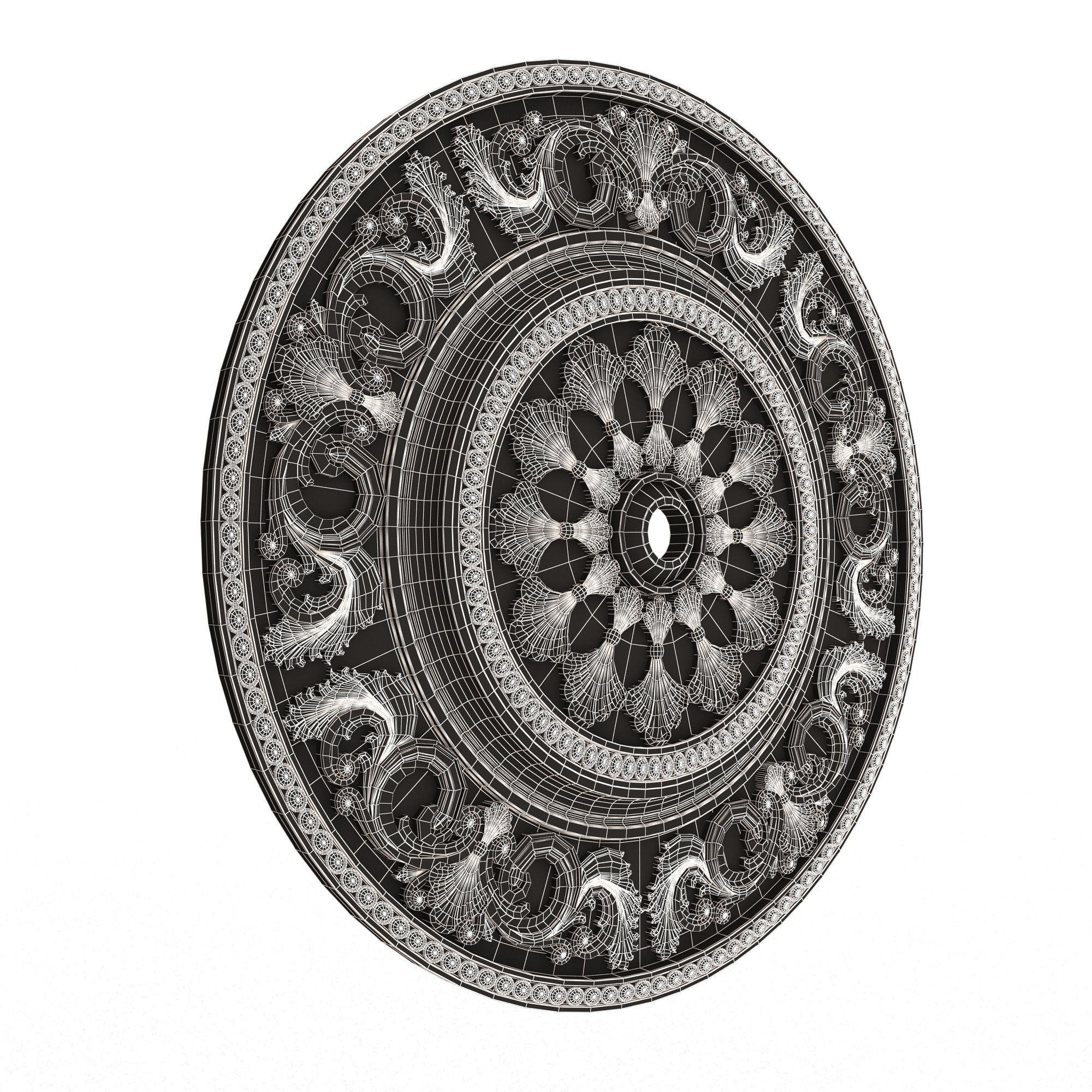 Collection of Ceiling Rosettes Low-poly 3D model_106