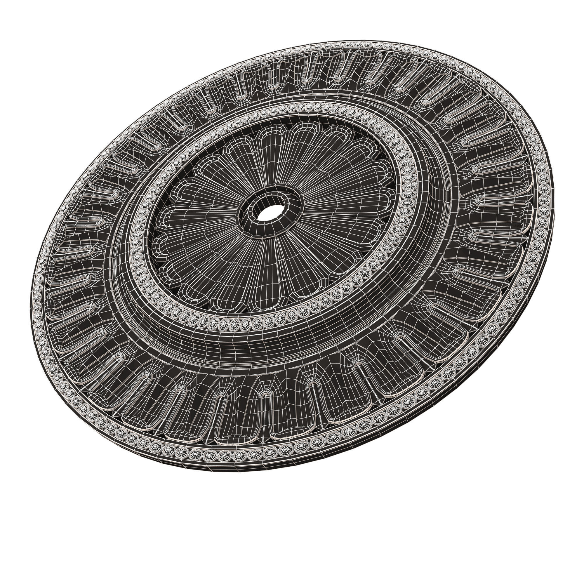 Collection of Ceiling Rosettes Low-poly 3D model_101