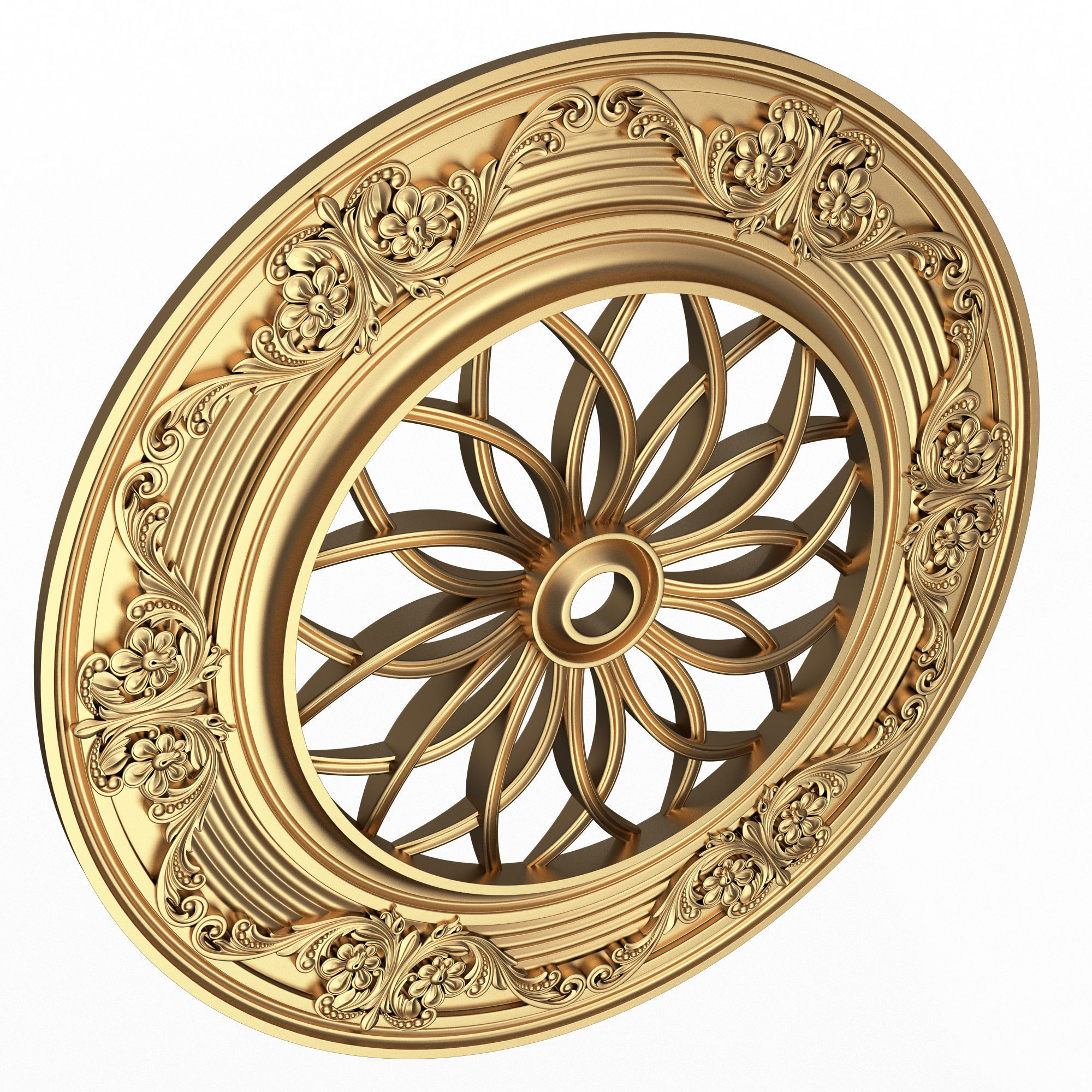 Collection of Ceiling Rosettes Low-poly 3D model_8