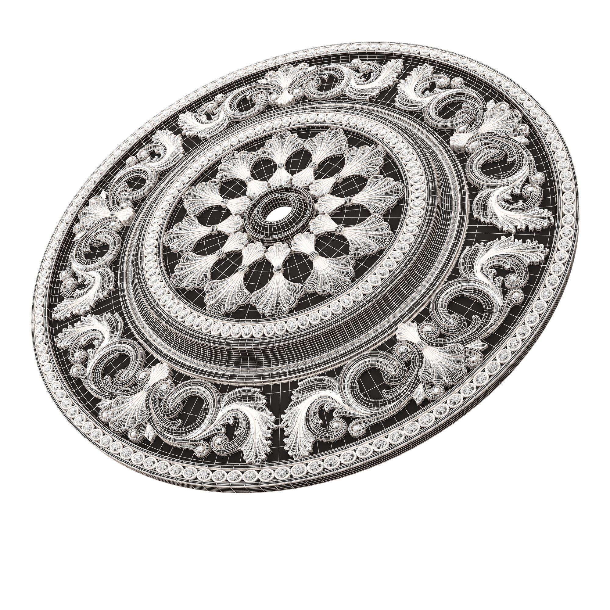 Collection of Ceiling Rosettes Low-poly 3D model_71