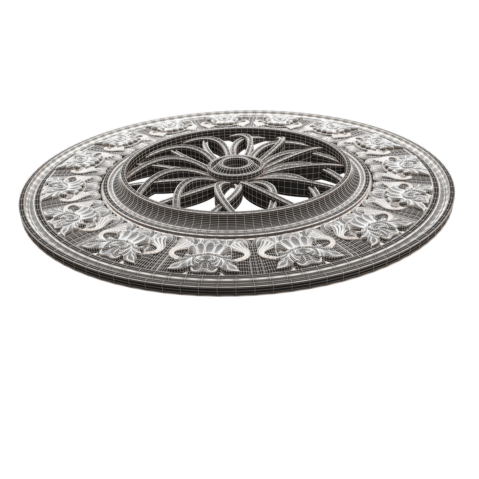 Collection of Ceiling Rosettes Low-poly 3D model_60