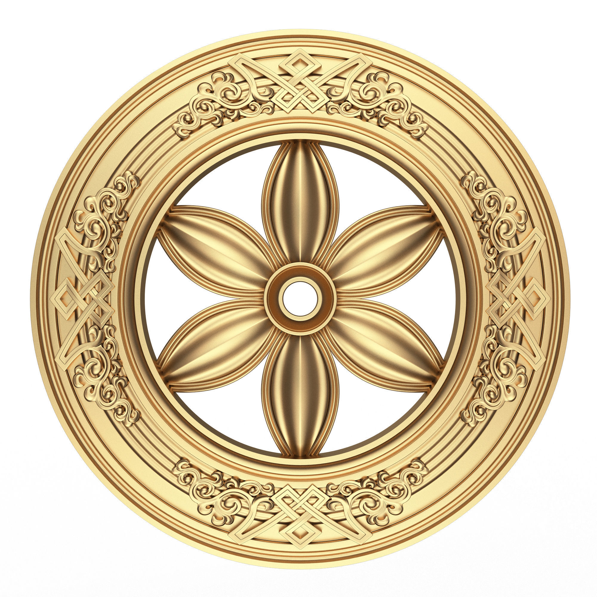 Collection of Ceiling Rosettes Low-poly 3D model_13