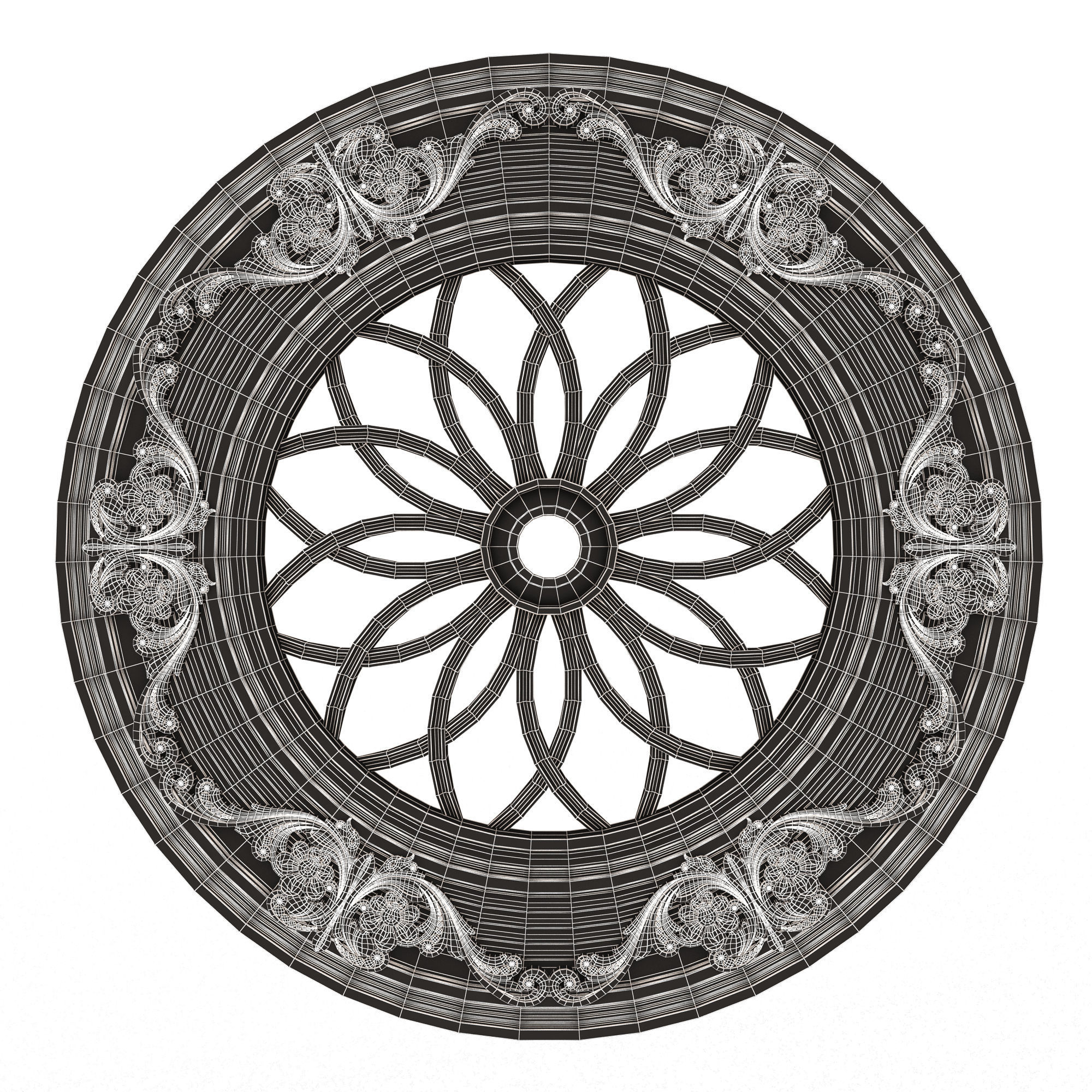 Collection of Ceiling Rosettes Low-poly 3D model_79