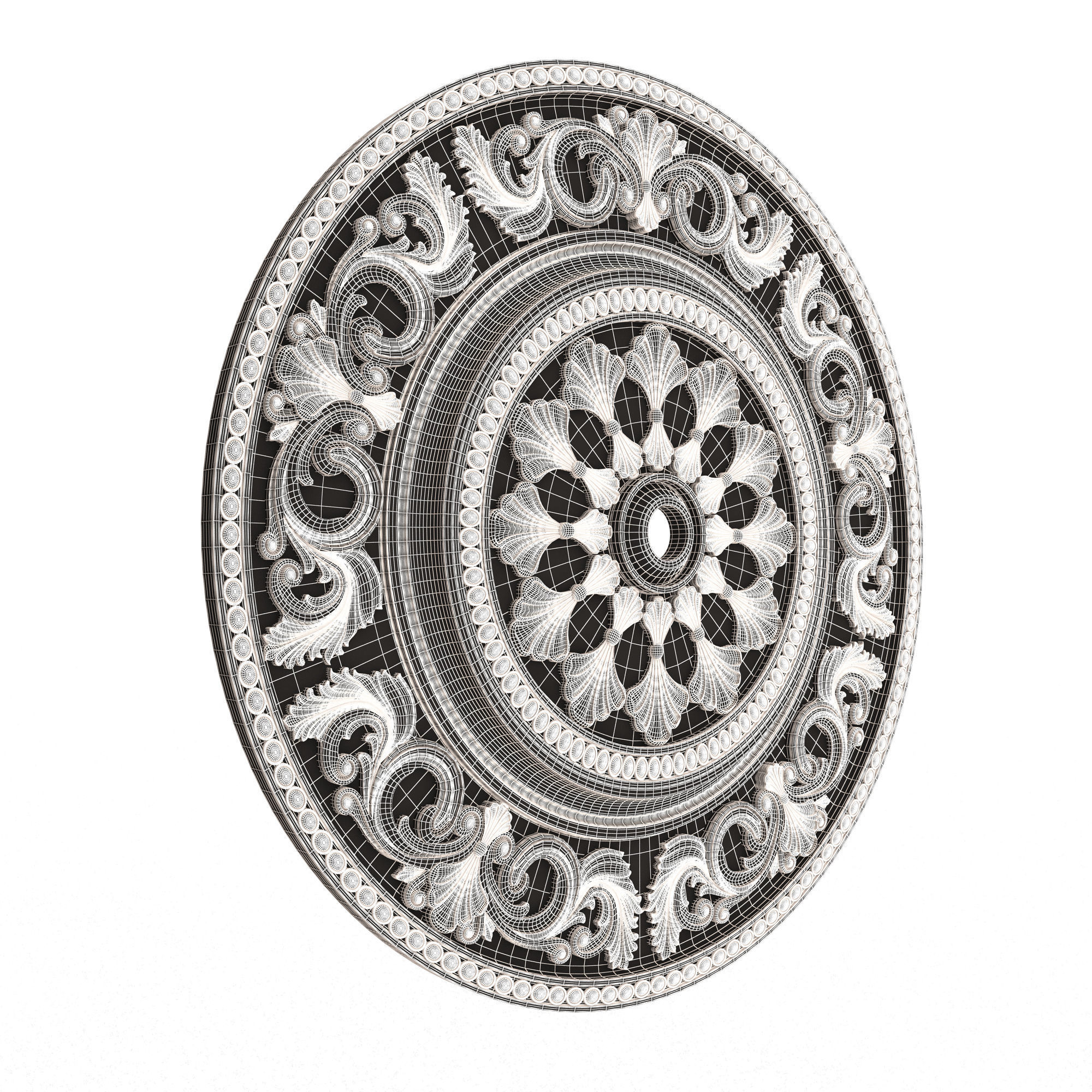 Collection of Ceiling Rosettes Low-poly 3D model_70