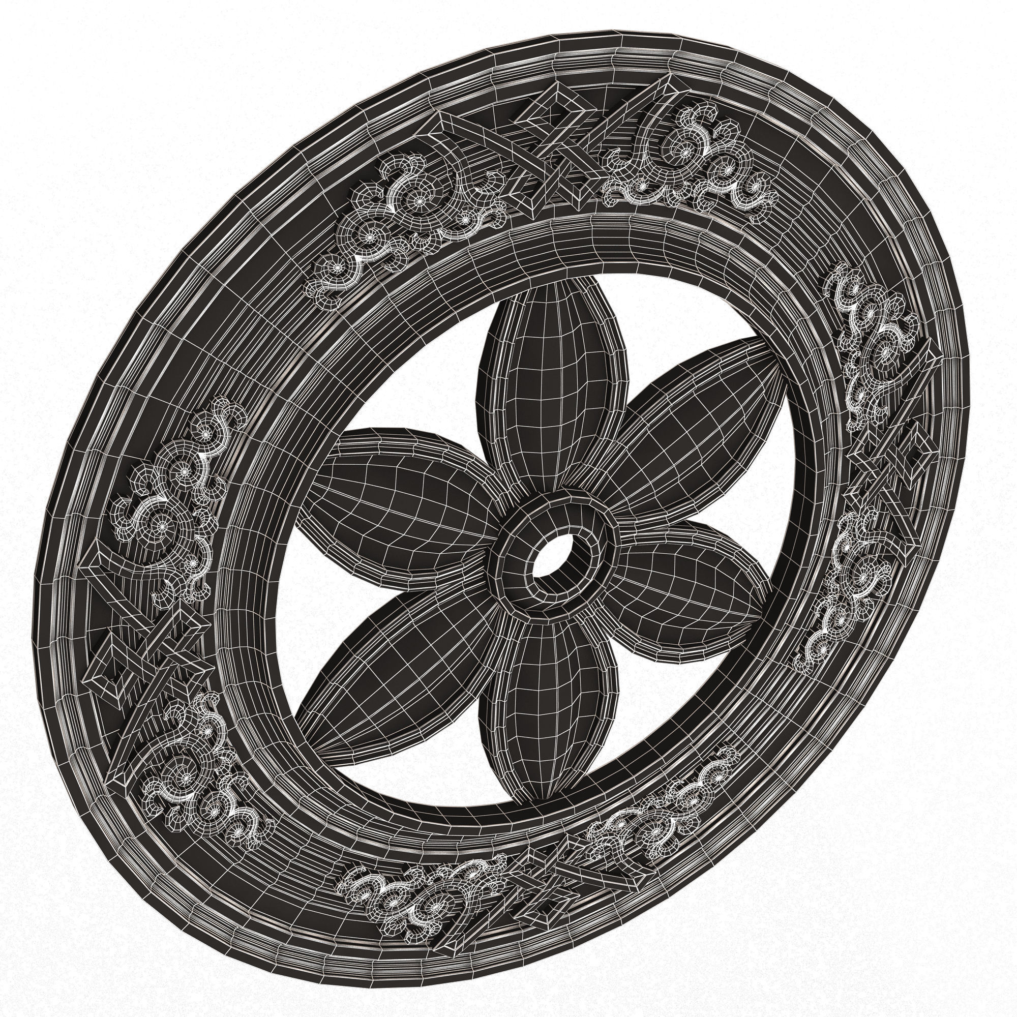 Collection of Ceiling Rosettes Low-poly 3D model_86