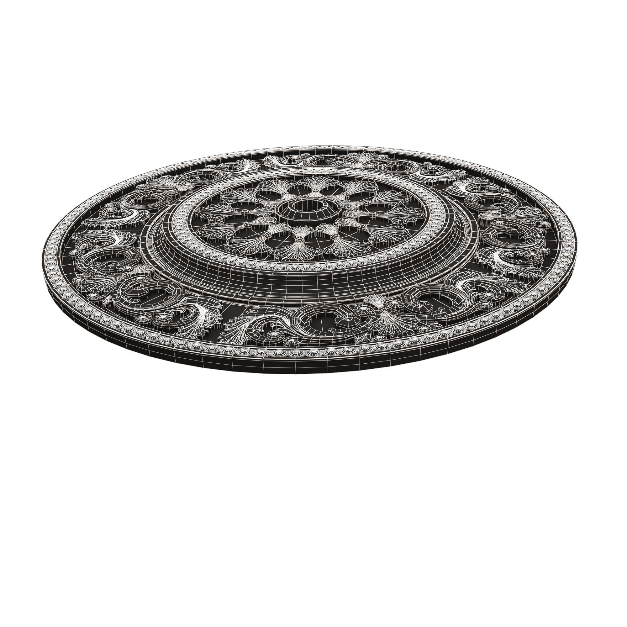 Collection of Ceiling Rosettes Low-poly 3D model_108