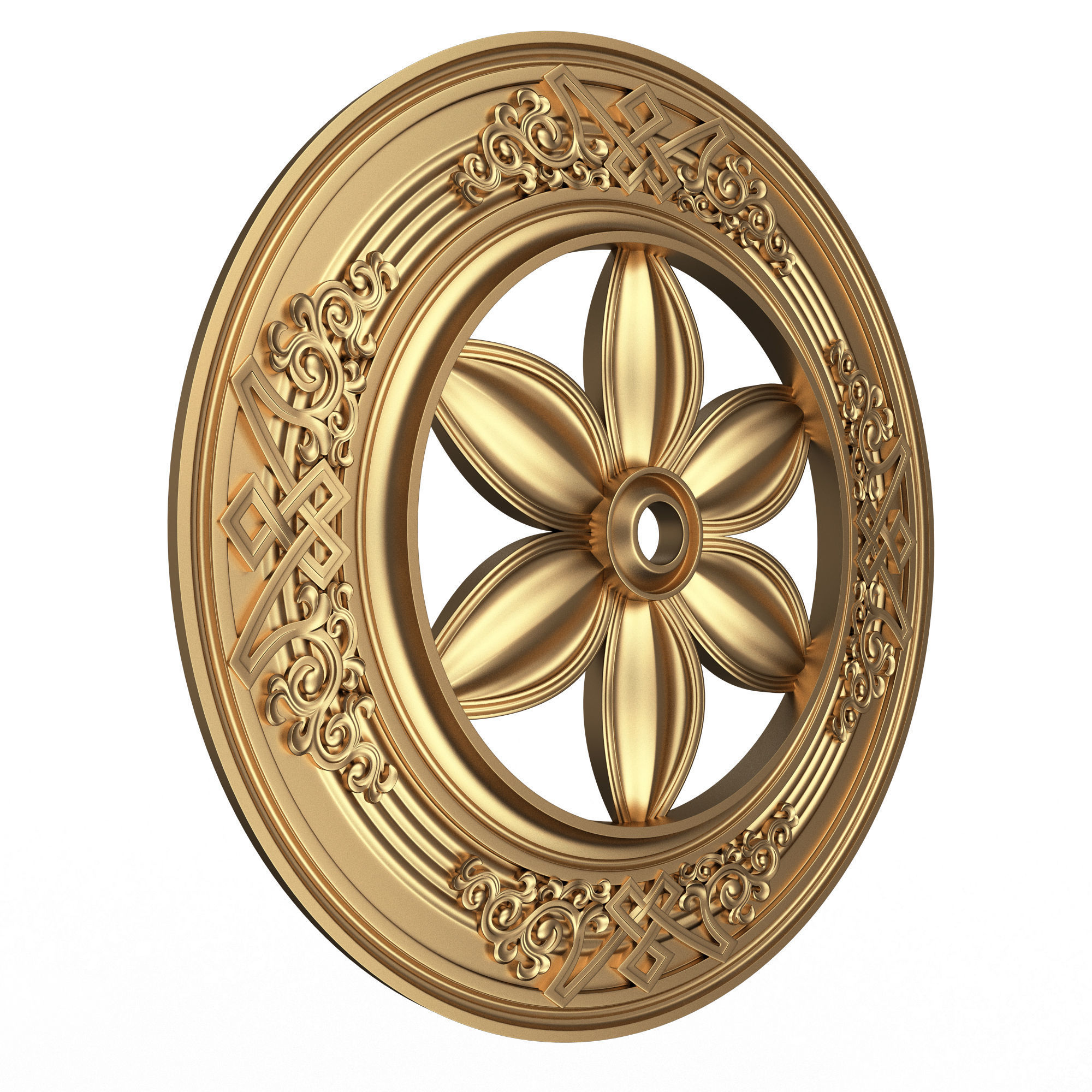 Collection of Ceiling Rosettes Low-poly 3D model_16