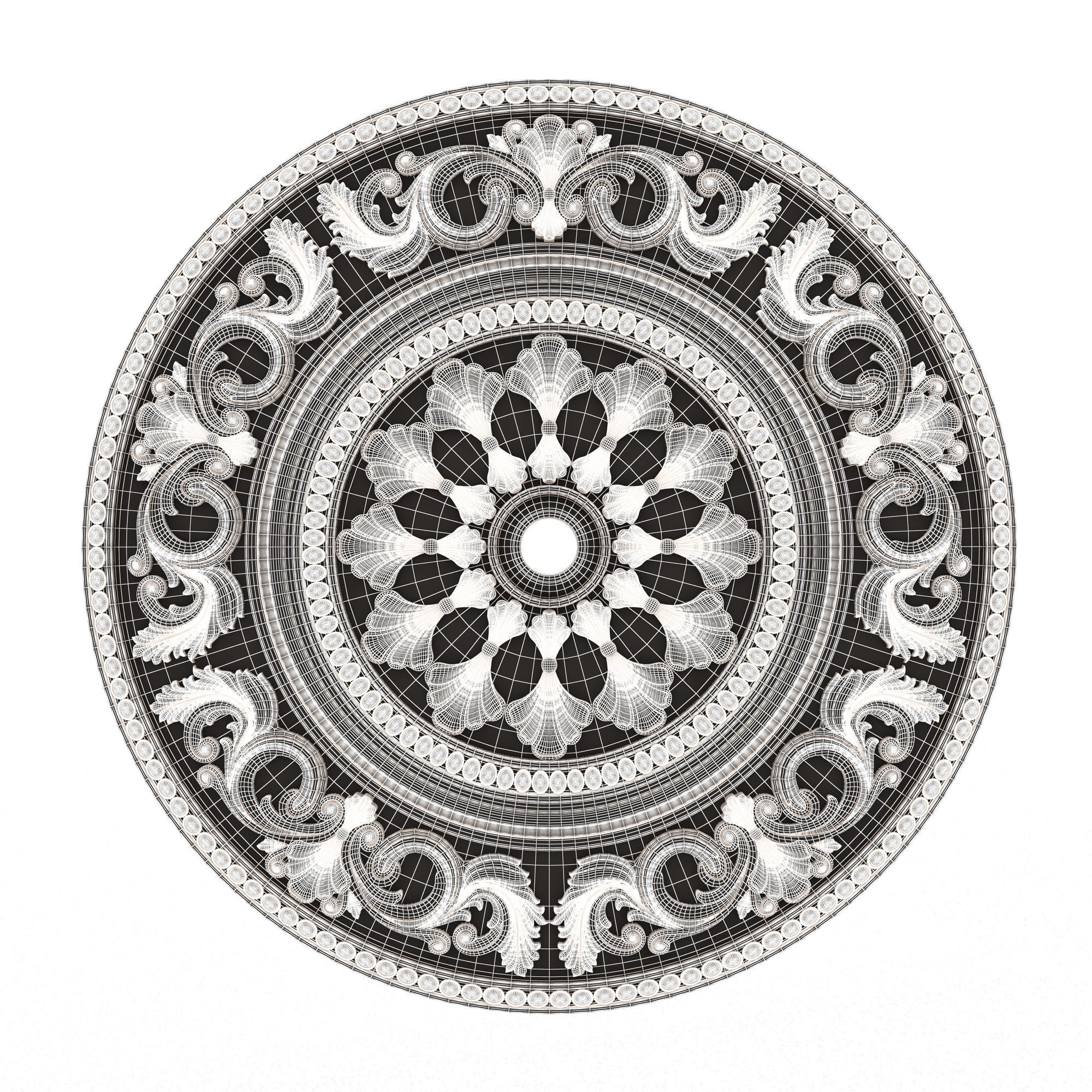Collection of Ceiling Rosettes Low-poly 3D model_67
