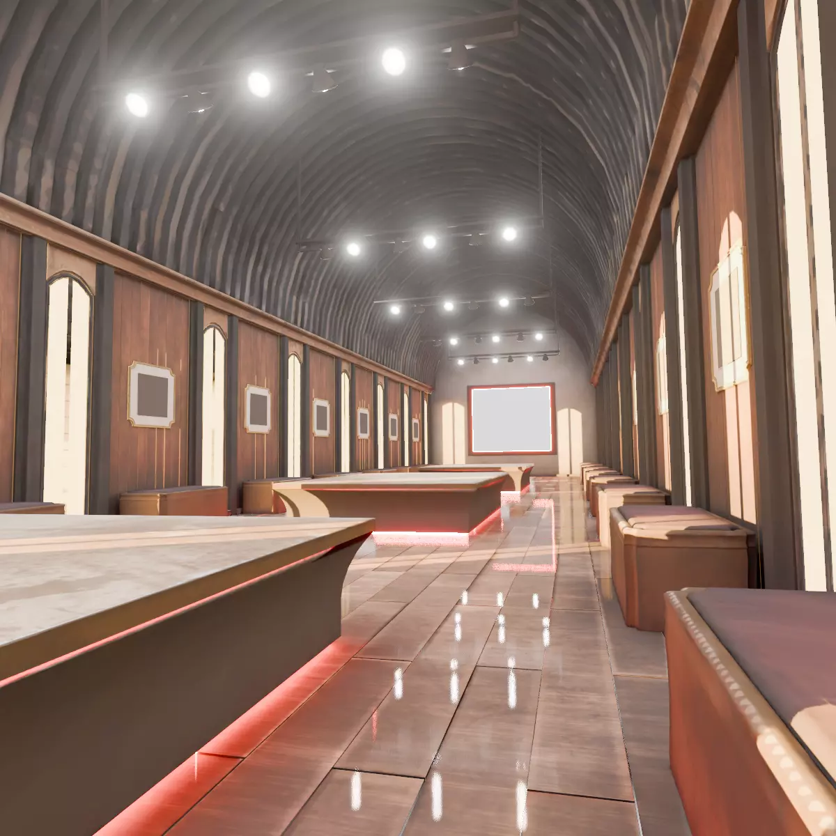 VR Gallery for Product Showcase Low-poly 3D model_0