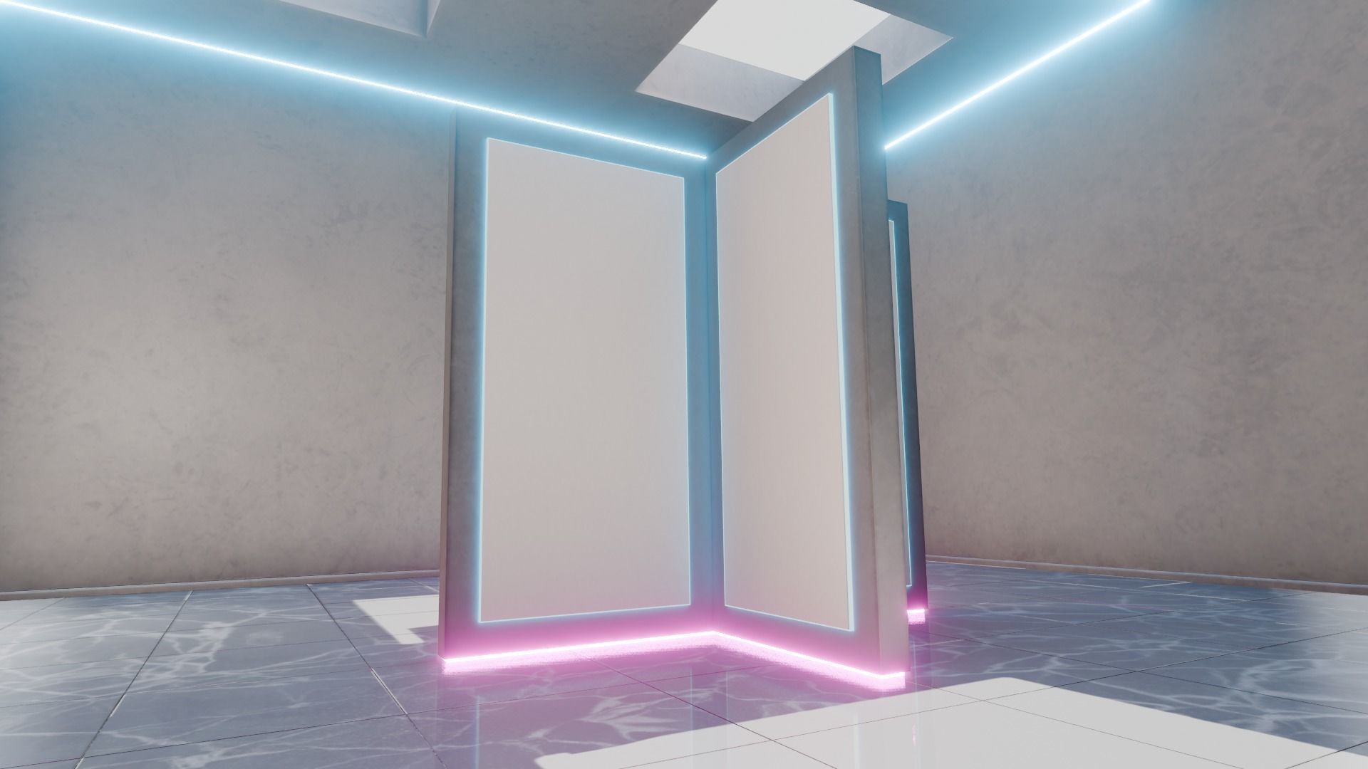 VR Gallery for Product Showcase Low-poly 3D model_3