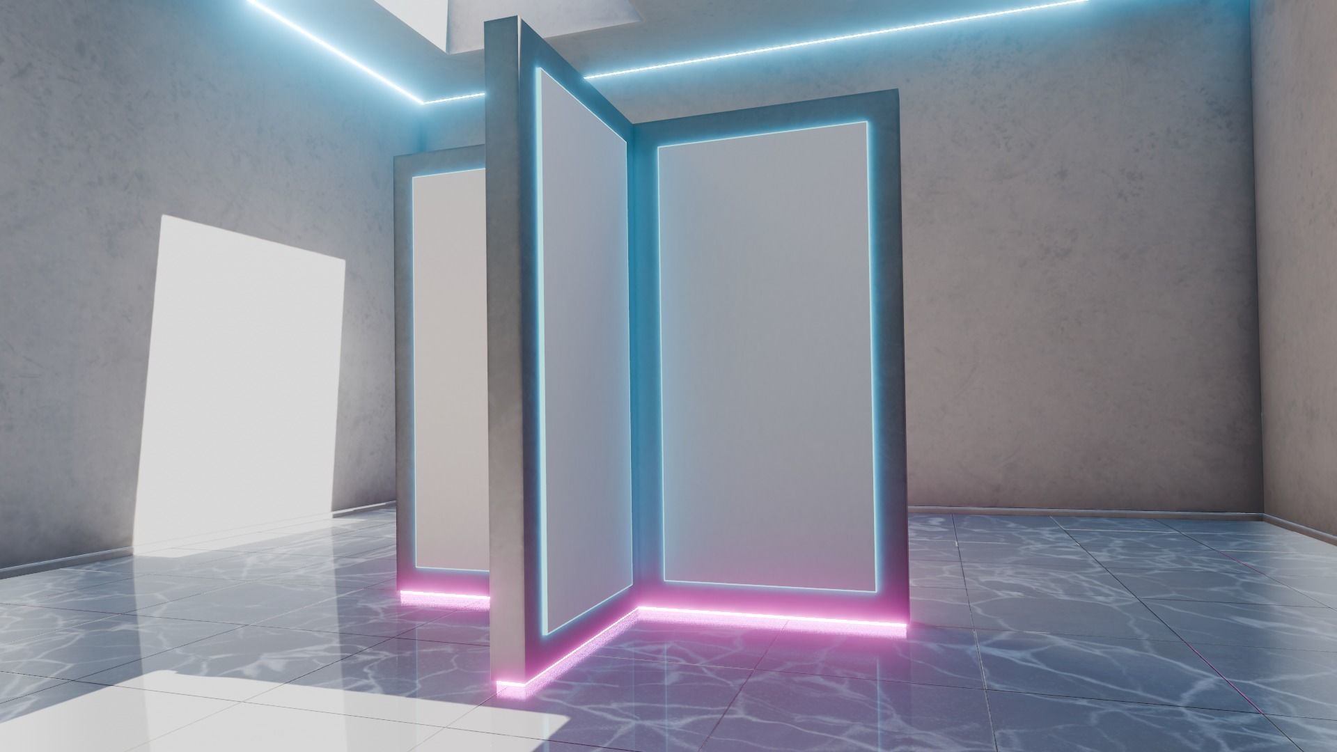 VR Gallery for Product Showcase Low-poly 3D model_2