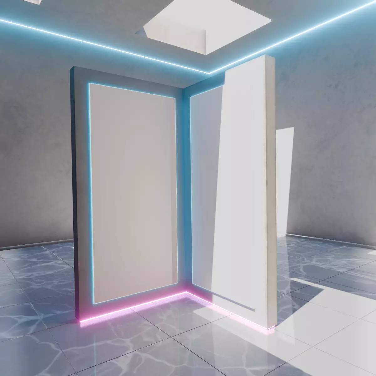 VR Gallery for Product Showcase Low-poly 3D model_0