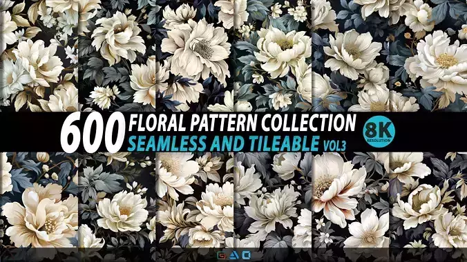 600 Floral pattern collection-Vol3-8K Res