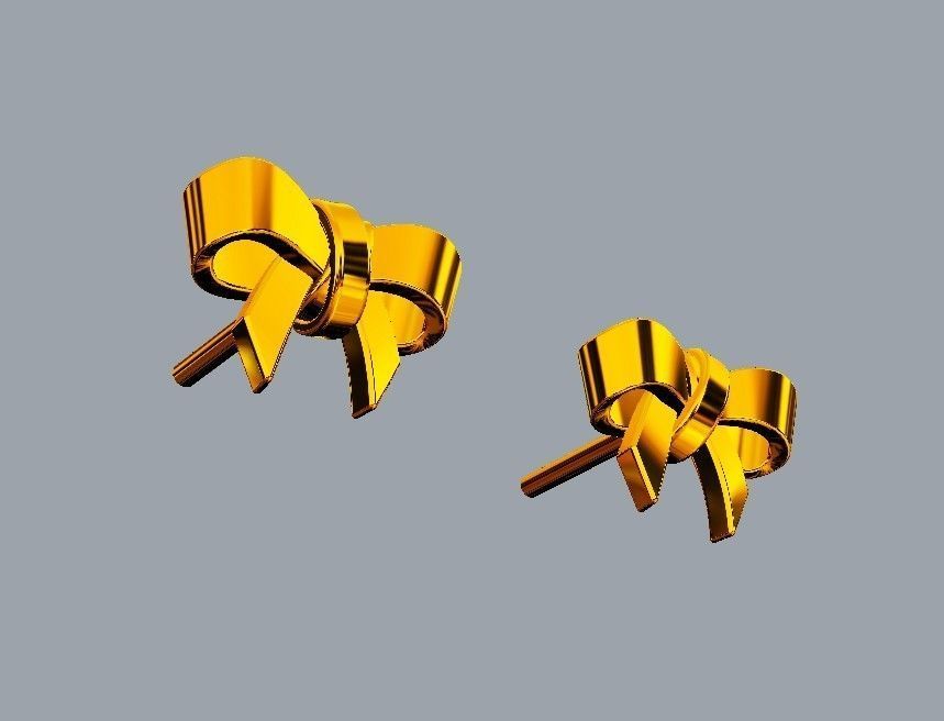 Bow Knot Earrings 3D print model_6