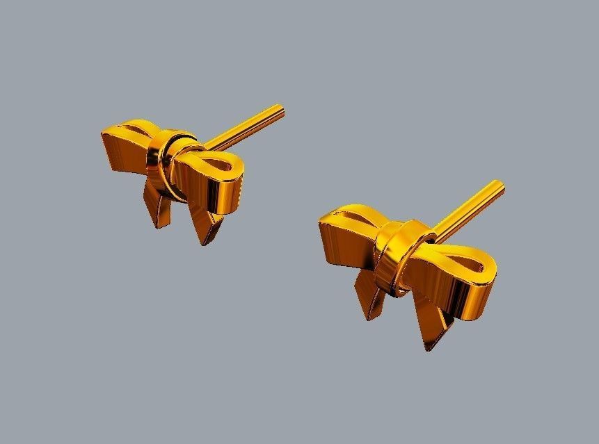 Bow Knot Earrings 3D print model_7