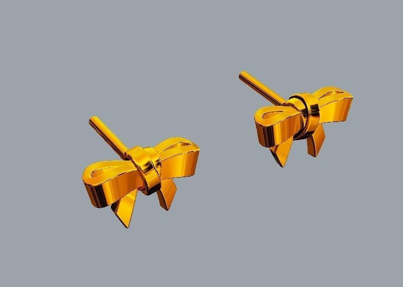 Bow Knot Earrings 3D print model_5