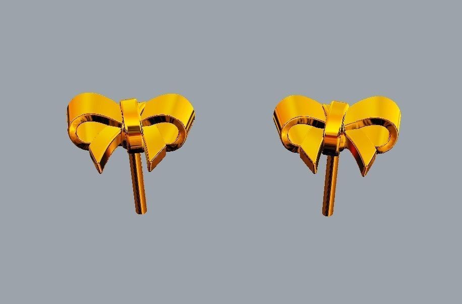 Bow Knot Earrings 3D print model_8