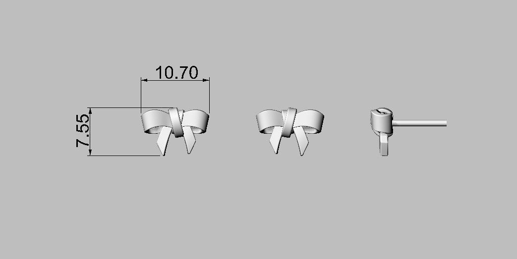 Bow Knot Earrings 3D print model_3