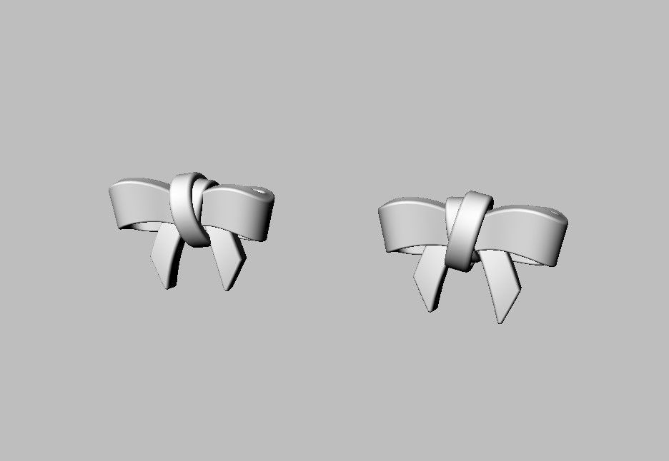 Bow Knot Earrings 3D print model_10