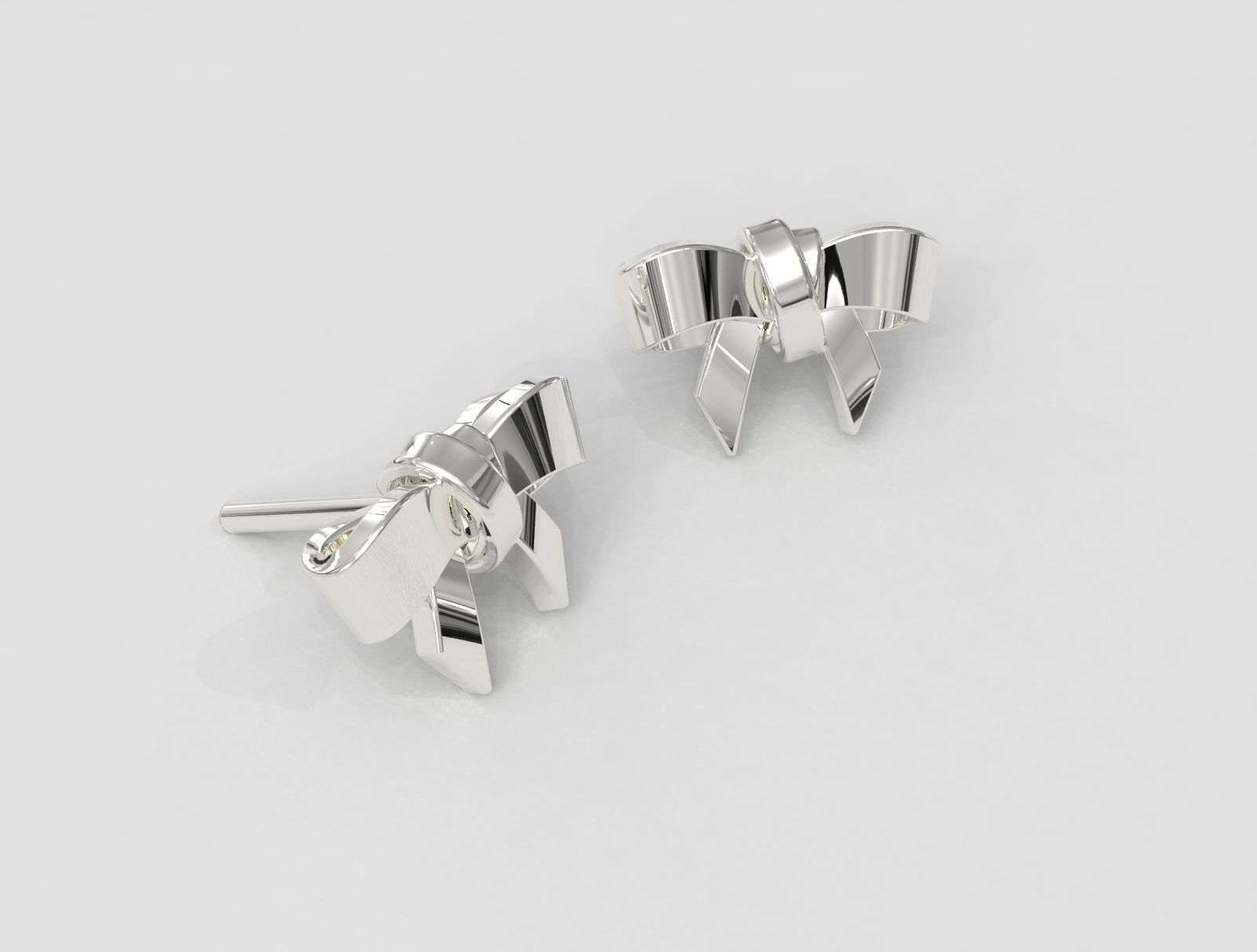 Bow Knot Earrings 3D print model_2