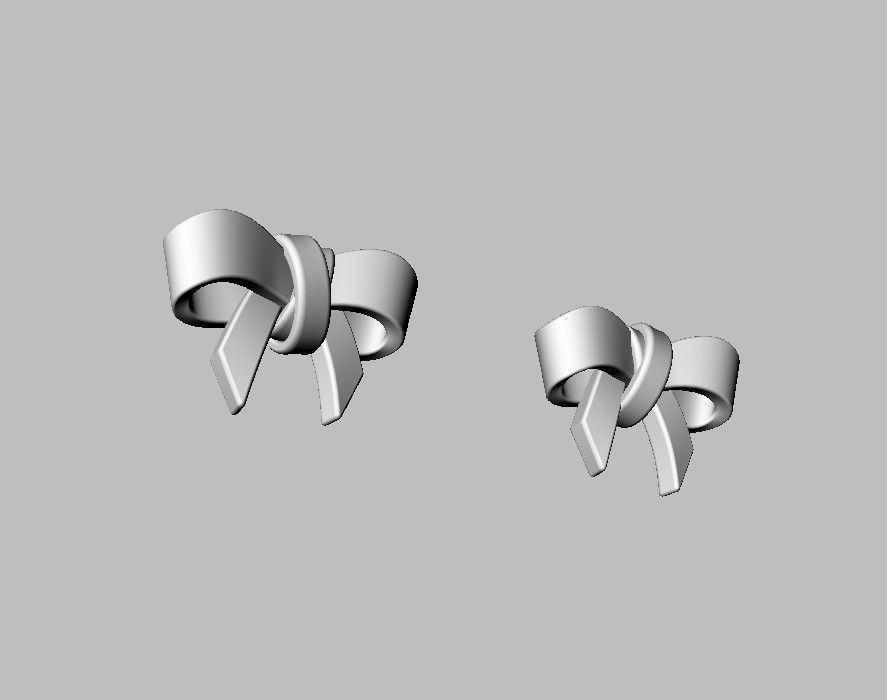 Bow Knot Earrings 3D print model_11