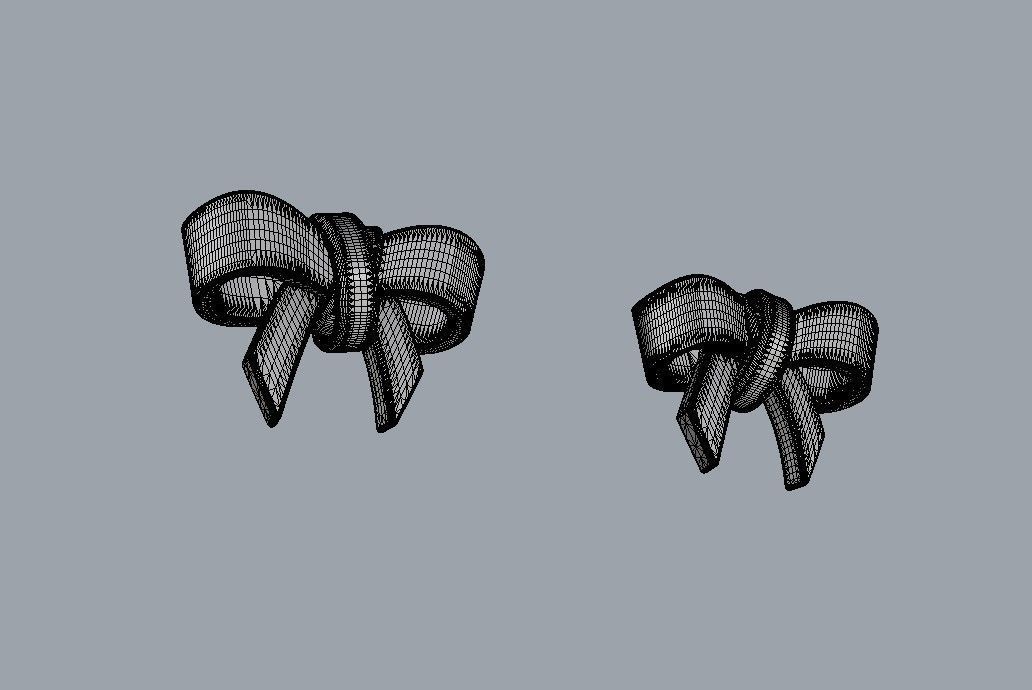Bow Knot Earrings 3D print model_16