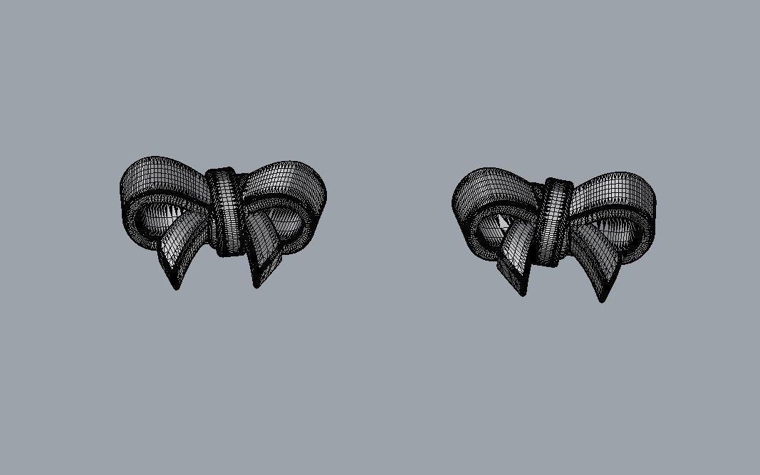 Bow Knot Earrings 3D print model_17